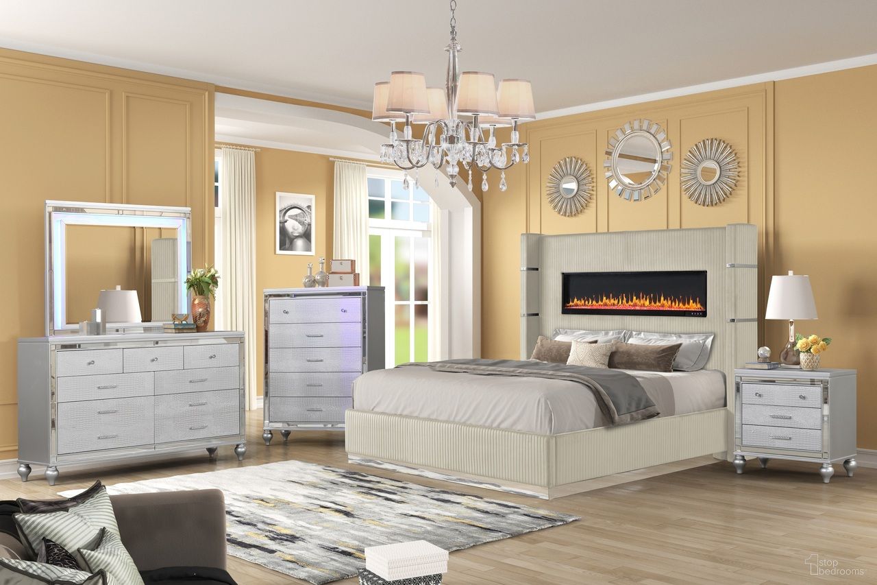 The appearance of Lizelle Queen 5 Piece Upholstered Bedroom Set In Beige designed by Galaxy Home Furnishings in the modern / contemporary interior design. This beige piece of furniture  was selected by 1StopBedrooms from Lizelle Collection to add a touch of cosiness and style into your home. Sku: 808857879974;808857577757;808857880529;698781324455;808857880727. Material: Wood. Bed Size: Queen. Bed Type: Upholstered Bed.