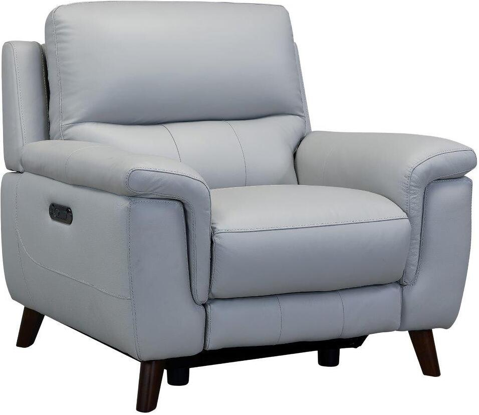 Lizette Dove Grey Genuine Leather Power Reclining Chair