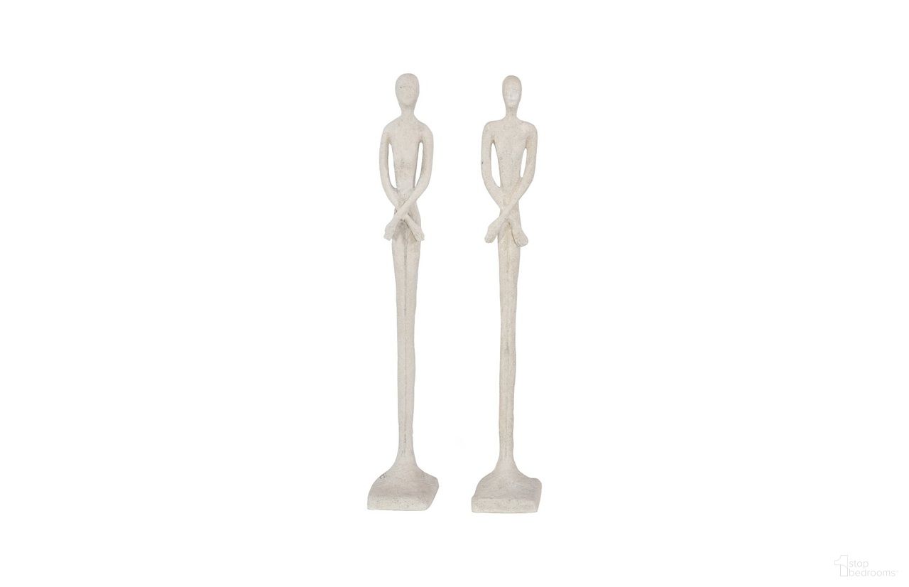 Lloyd and Lottie Extra Small Sculptures Set of 2 In Ivory and Roman Stone