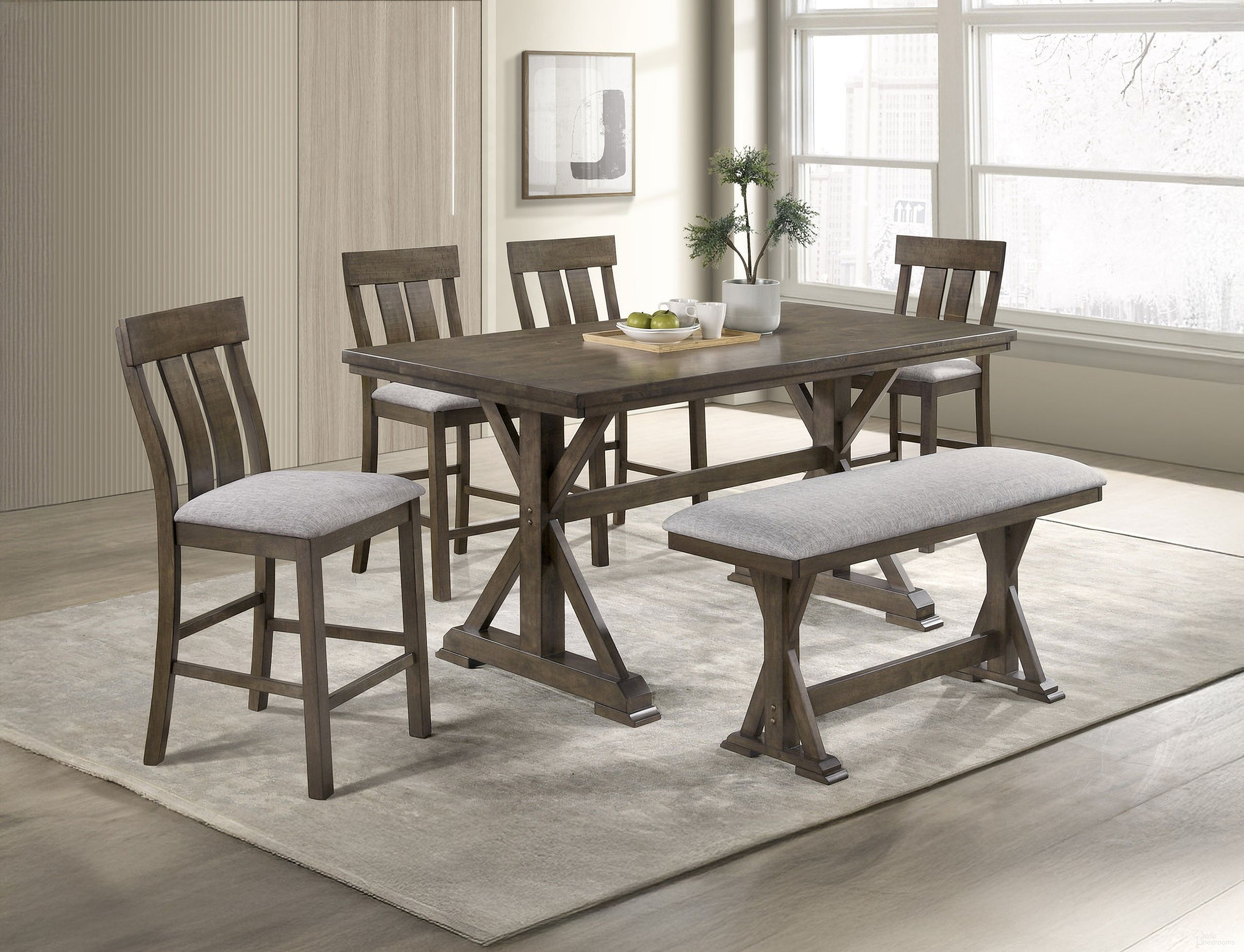 The appearance of Lloyd Counter Height Chair Set of 2 In Brown designed by Crown Mark in the transitional interior design. This brown piece of furniture was selected by 1StopBedrooms from Lloyd Collection to add a touch of cosiness and style into your home. Sku: 2837S-24. Material: Wood.