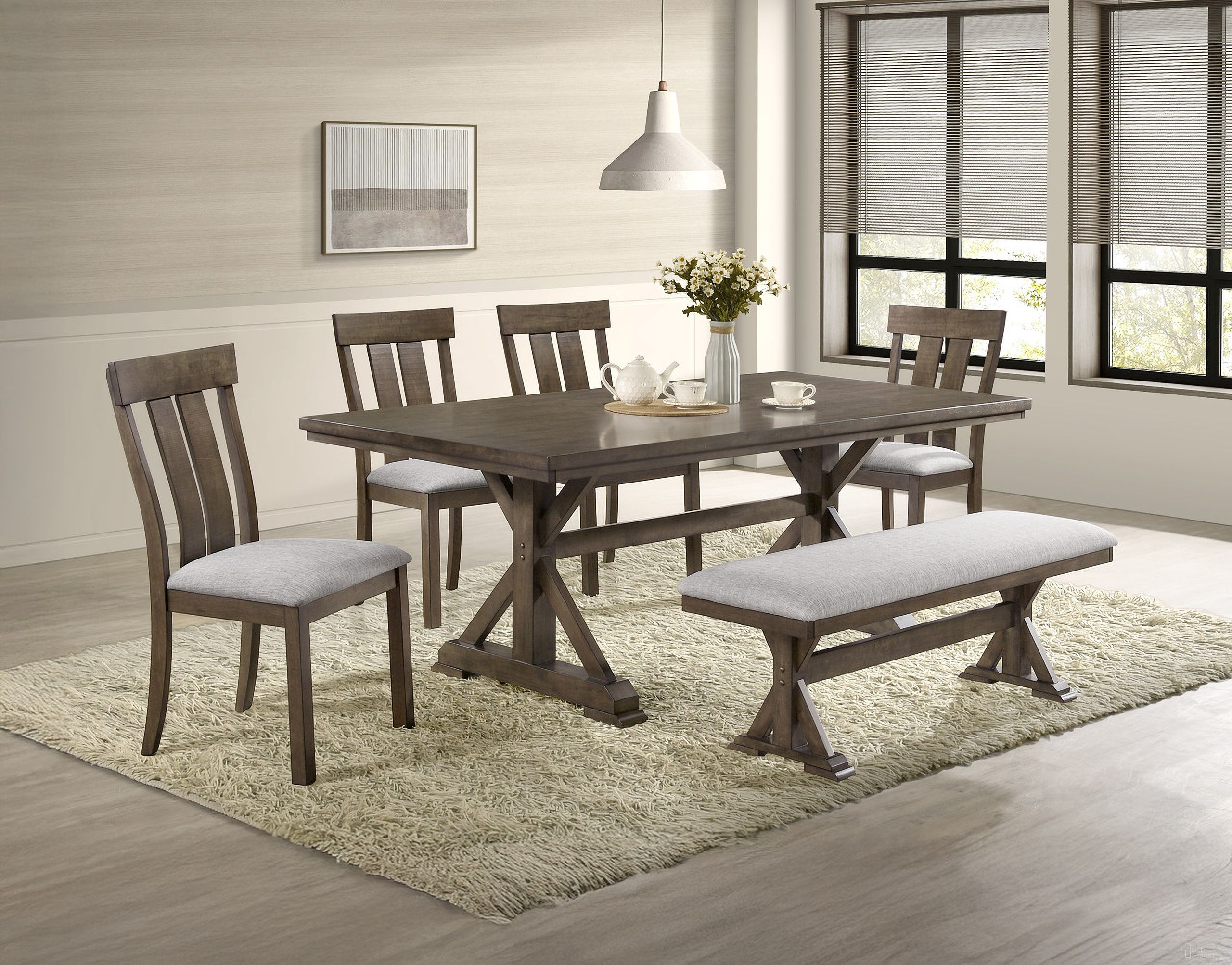The appearance of Lloyd Rectangular Dining Set In Brown designed by Crown Mark in the rustic / southwestern interior design. This brown piece of furniture was selected by 1StopBedrooms from Lloyd Collection to add a touch of cosiness and style into your home. Sku: 2137T-4079;2137S. Material: Metal. Table Top Shape: Rectangular. Size: 39" x 79".