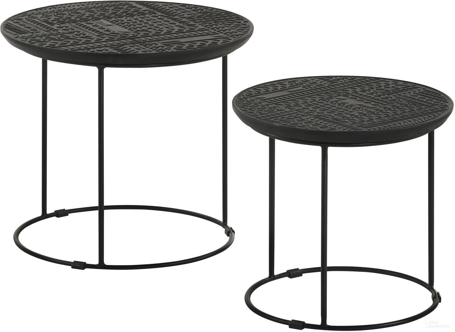 The appearance of Loannis 2-piece Round Nesting Table Matte Black designed by Coaster in the modern / contemporary interior design. This matte black piece of furniture was selected by 1StopBedrooms from Loannis Collection to add a touch of cosiness and style into your home. Sku: 935842. Material: Wood.