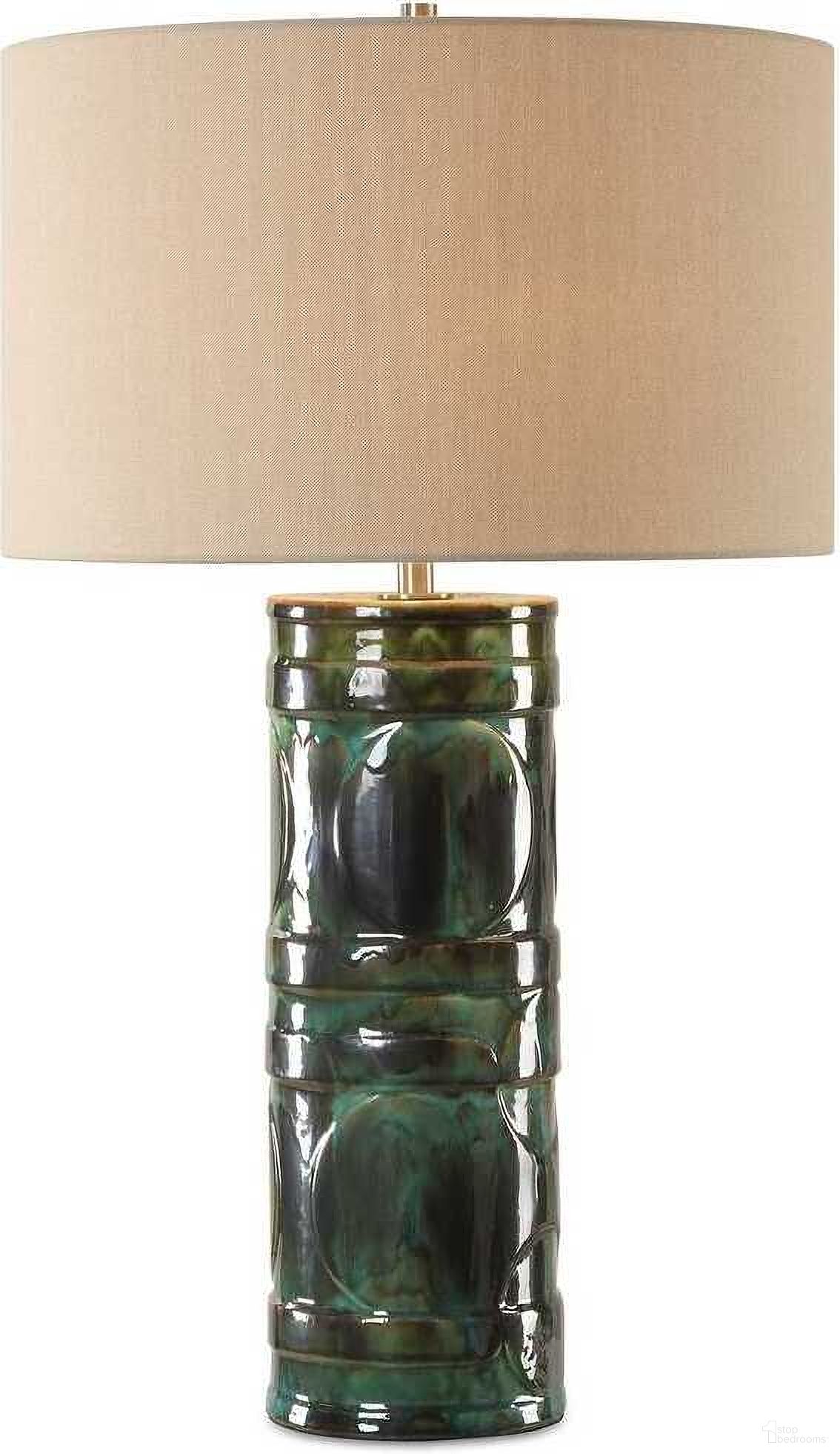 Loch Glaze Table Lamp In Blue and Gold