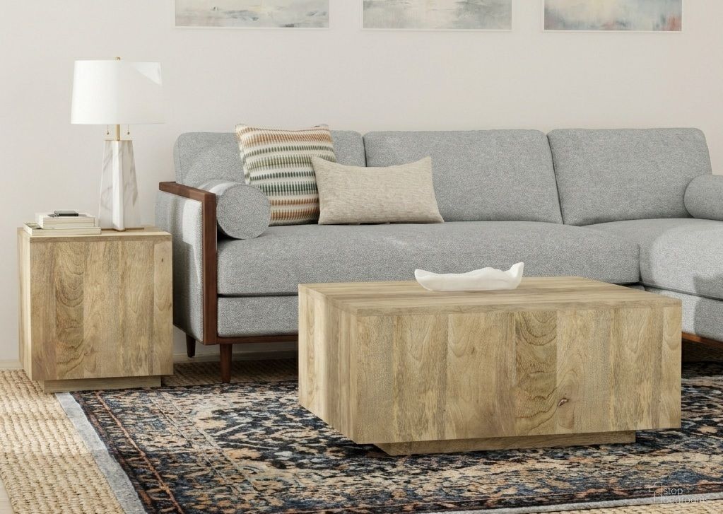 Lockhart Solid Mango Wood Occasional Table Set In Natural