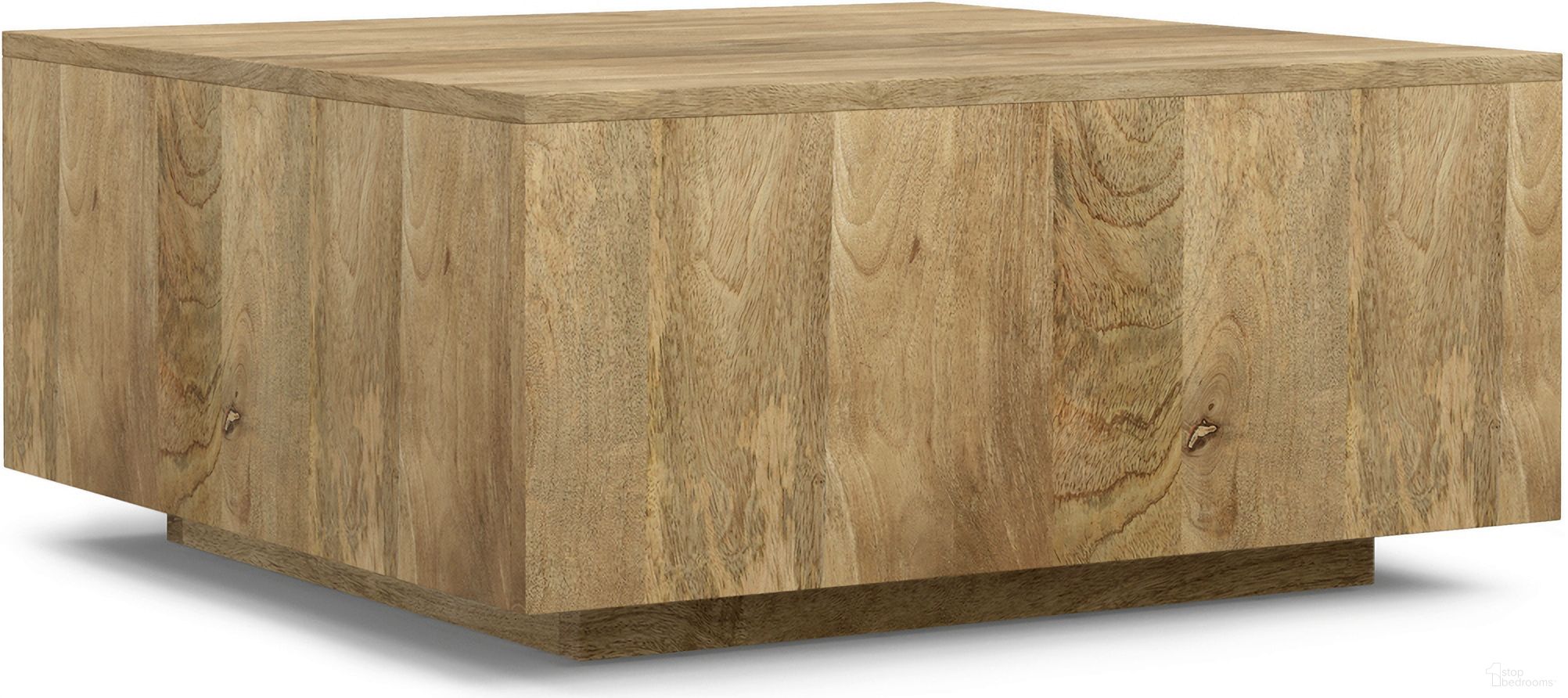 Lockhart Solid Mango Wood Square Coffee Table In Natural