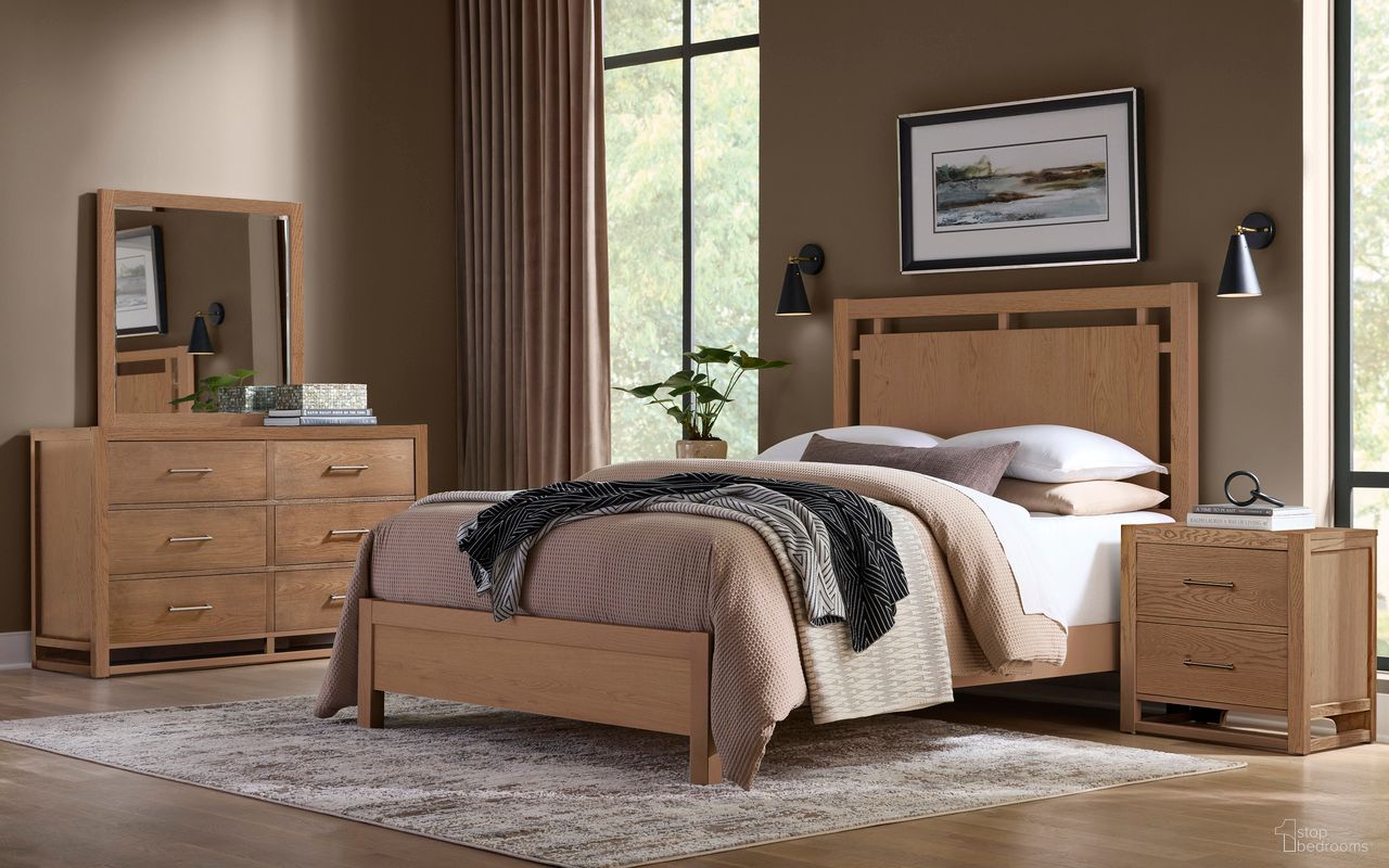 The appearance of Lodge and Loft Floating Panel Bedroom Set In Blond Oak designed by Vaughan Bassett in the modern / contemporary interior design. This blond oak piece of furniture  was selected by 1StopBedrooms from Lodge and Loft Collection to add a touch of cosiness and style into your home. Sku: 842-557;842-755;842-922;842-227. Material: Wood. Bed Size: California King.