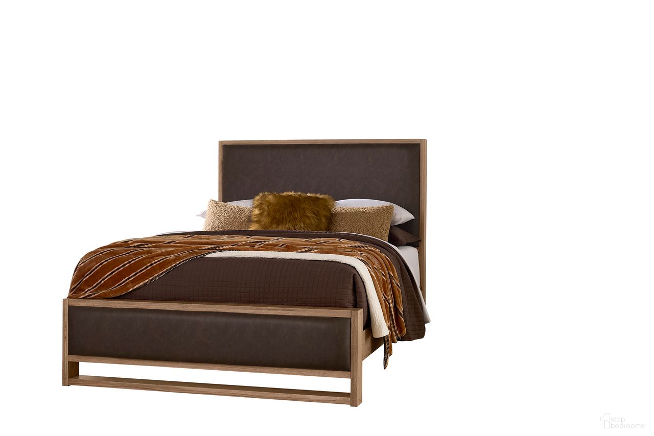 The appearance of Lodge and Loft King Upholstered Bed In Sedona Brown and Blond Oak designed by Vaughan Bassett in the modern / contemporary interior design. This sedona brown and blond oak piece of furniture  was selected by 1StopBedrooms from Lodge and Loft Collection to add a touch of cosiness and style into your home. Sku: 842-661Y;842-166Y;842-922;MS-MS1. Material: Wood. Bed Size: King. Bed Type: Upholstered Bed.