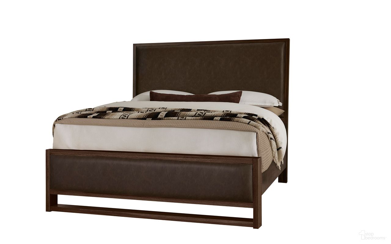 Lodge and Loft Queen Upholstered Bed In Sedona Brown and Dark Oak