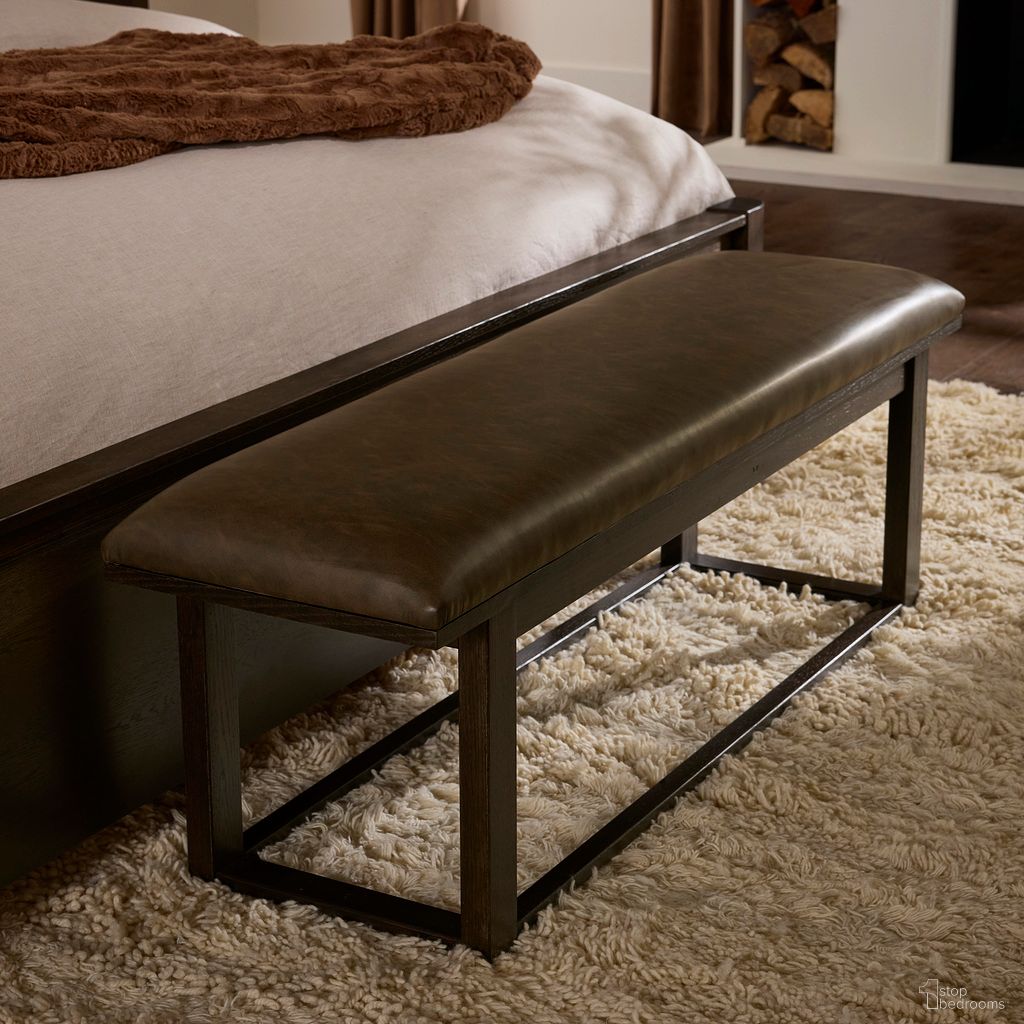 The appearance of Lodge and Loft Upholstered Bench In Sedona Brown and Dark Oak designed by Vaughan Bassett in the modern / contemporary interior design. This sedona brown and dark oak piece of furniture was selected by 1StopBedrooms from Lodge and Loft Collection to add a touch of cosiness and style into your home. Sku: 840-080Y. Material: Wood.