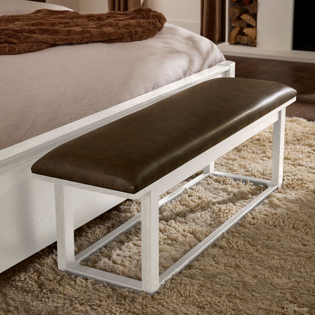 The appearance of Lodge and Loft Upholstered Bench In Sedona Brown and Soft White designed by Vaughan Bassett in the modern / contemporary interior design. This sedona brown and soft white piece of furniture was selected by 1StopBedrooms from Lodge and Loft Collection to add a touch of cosiness and style into your home. Sku: 844-080Y. Material: Wood.