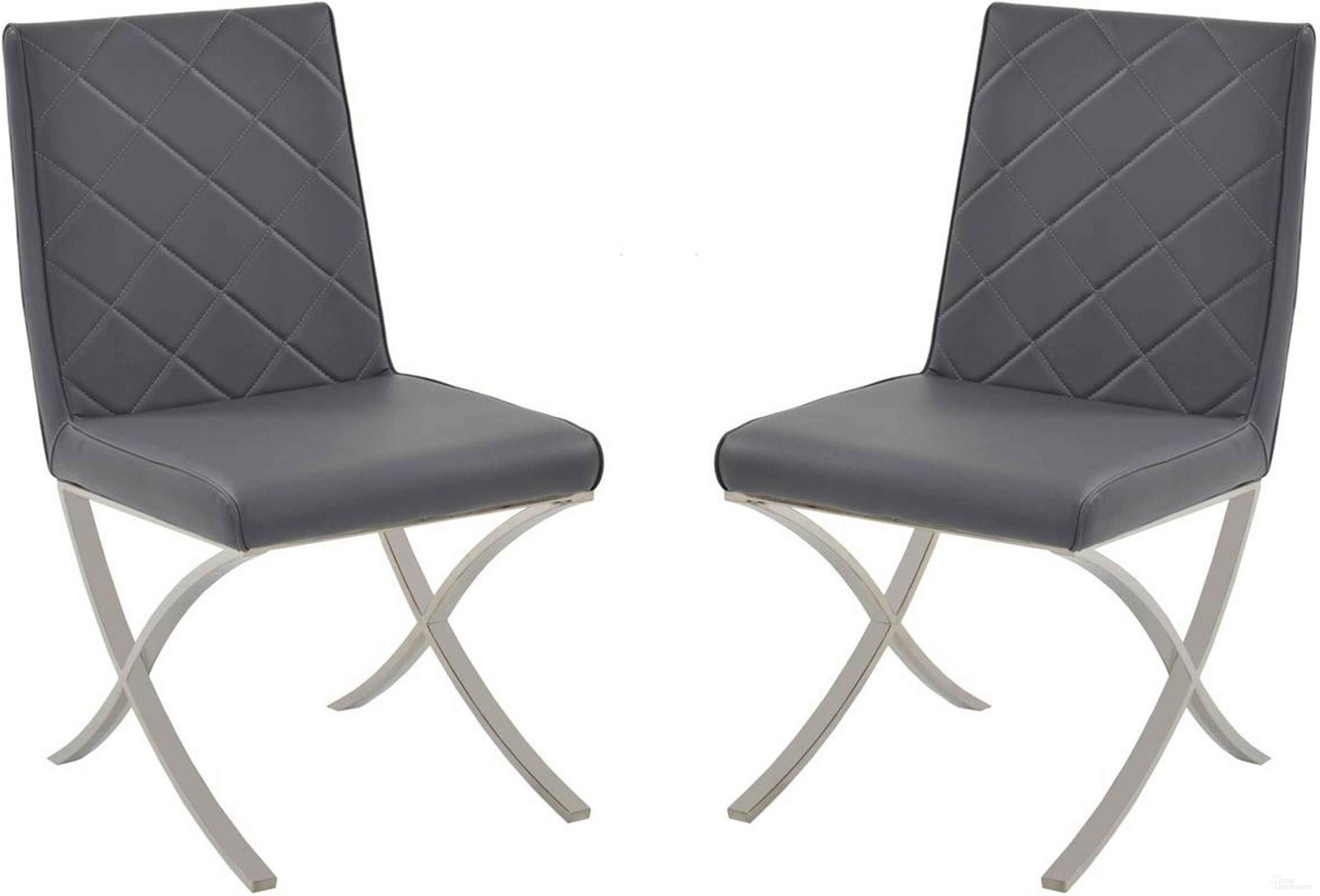 The appearance of Loft PU Leather Dining Chair Set of 2 In Gray designed by Casabianca Home in the modern / contemporary interior design. This gray piece of furniture was selected by 1StopBedrooms from Loft Collection to add a touch of cosiness and style into your home. Sku: CB-922-G-SET2. Material: PU. Chair Type: Side Chair.