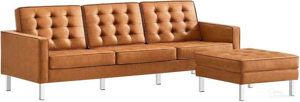The appearance of Loft Tufted Vegan Leather Sofa And Ottoman Set In Silver Tan designed by Modway in the transitional interior design. This silver tan piece of furniture was selected by 1StopBedrooms from Loft Collection to add a touch of cosiness and style into your home. Sku: EEI-3385-SLV-TAN-N;EEI-3394-SLV-TAN-N. Material: Plywood.