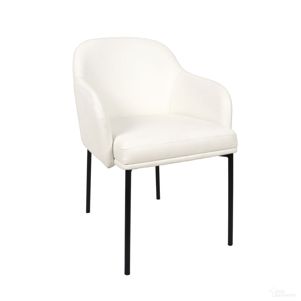 Loft Vegan Leather Metal Armchair Set of 2 In Ivory