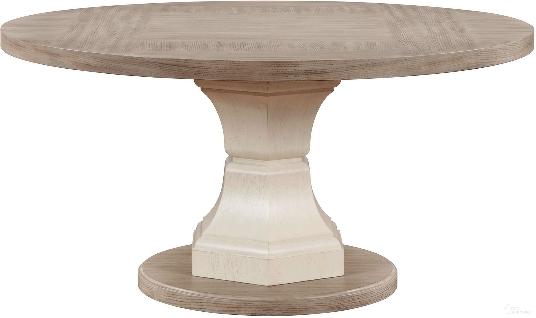 The appearance of Lofton Dining Table In Natural and White designed by Homelegance in the modern / contemporary interior design. This natural/white piece of furniture was selected by 1StopBedrooms from Lofton Collection to add a touch of cosiness and style into your home. Sku: 6018-60RD;6018-60RDB. Table Base Style: Pedestal. Table Top Shape: Round. Material: Textured. Size: 60".