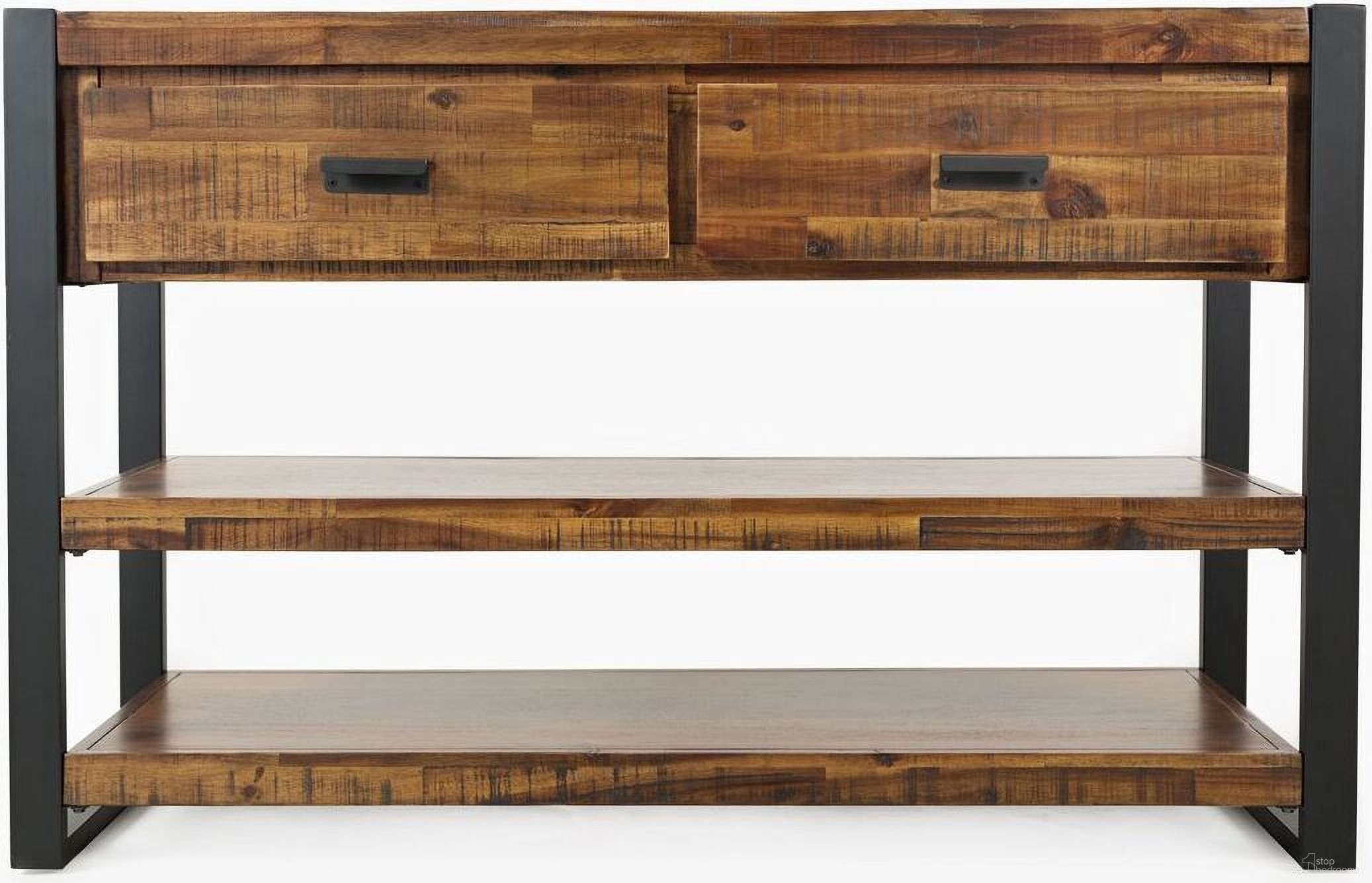 The appearance of Loftworks 50 Inch Sofa Table with Drawers In Distressed Brown designed by Jofran in the transitional interior design. This distressed brown piece of furniture was selected by 1StopBedrooms from Loftworks Collection to add a touch of cosiness and style into your home. Sku: 1690-9. Material: Acacia.