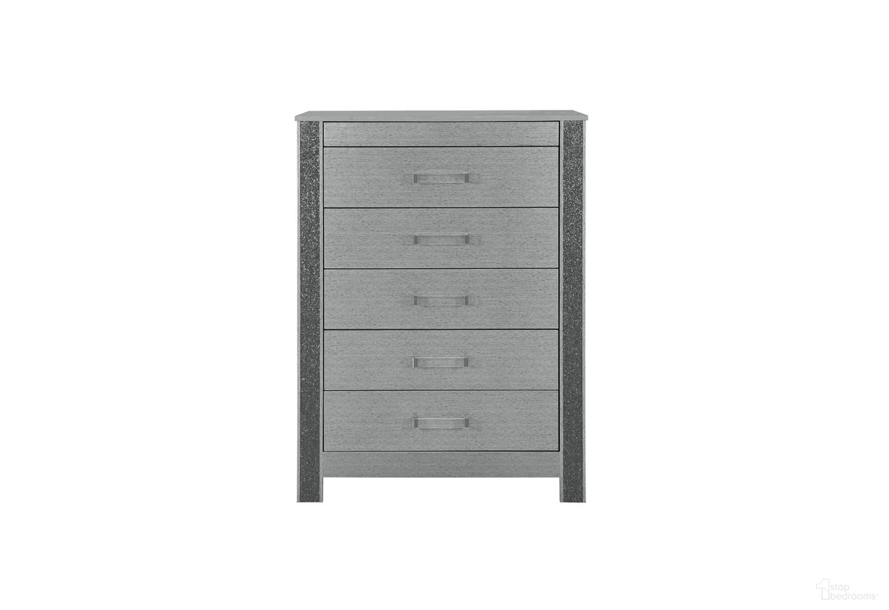 The appearance of Logan Chest In Silver designed by Global Furniture USA in the modern / contemporary interior design. This silver piece of furniture was selected by 1StopBedrooms from Logan Collection to add a touch of cosiness and style into your home. Sku: LOGAN-SILVER-CH. Material: Chip Board.