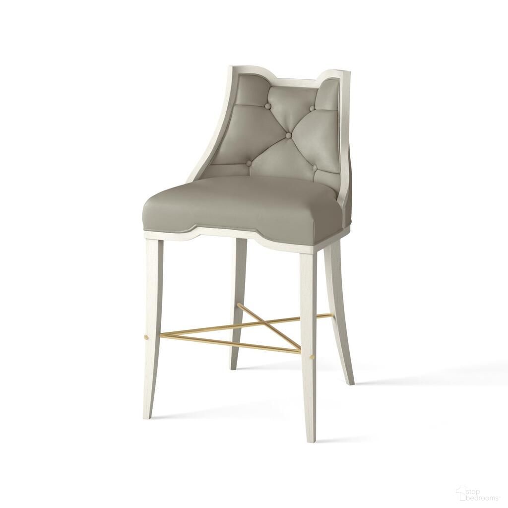 The appearance of Logan Chesterfield Leather Counter Stool In Antique White and Grey designed by Global Views in the modern / contemporary interior design. This antique white/grey piece of furniture was selected by 1StopBedrooms from Logan Collection to add a touch of cosiness and style into your home. Sku: WDSEH2281-GV. Material: Wood.