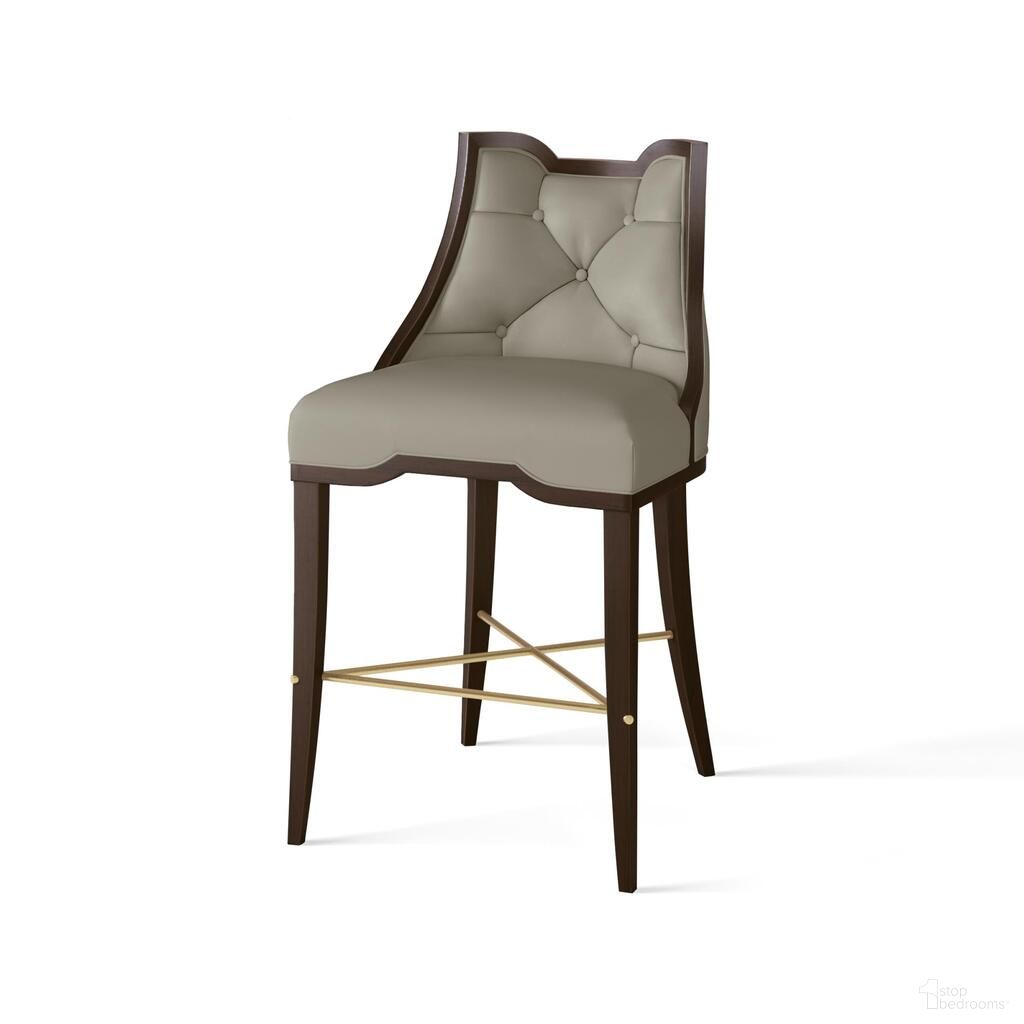 The appearance of Logan Chesterfield Leather Counter Stool In Grey designed by Global Views in the modern / contemporary interior design. This grey piece of furniture was selected by 1StopBedrooms from Logan Collection to add a touch of cosiness and style into your home. Sku: WDSEH2059-GV. Material: Wood.