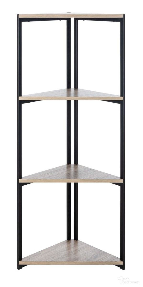 The appearance of Logan Light Gray and Black 4 Tier Corner Bookshelf designed by Safavieh in the industrial interior design. This light gray piece of furniture was selected by 1StopBedrooms from Logan Collection to add a touch of cosiness and style into your home. Sku: ETG4200A. Material: Iron.