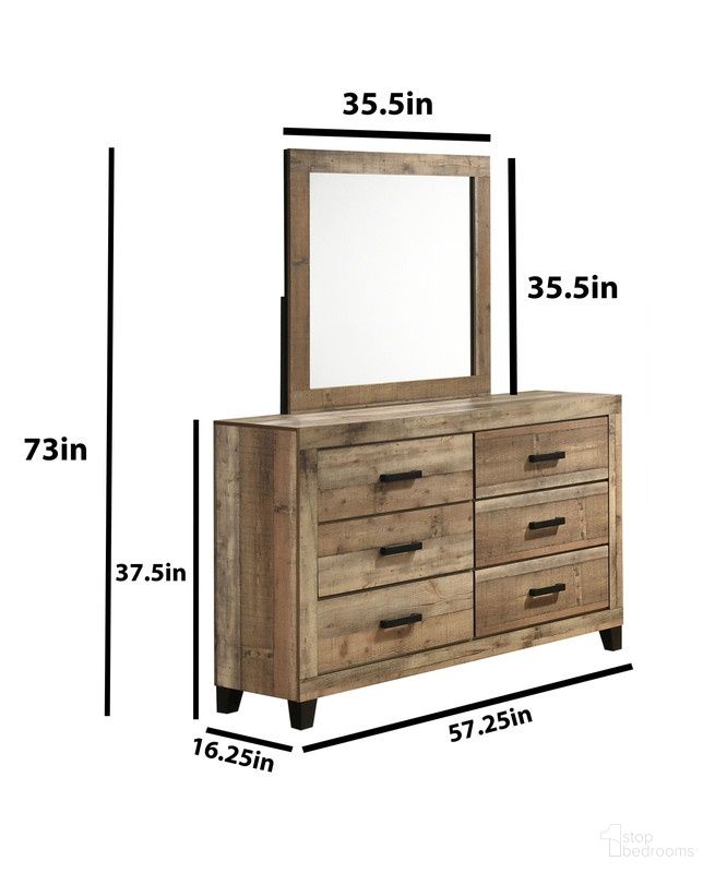 The appearance of Logan MDF Solid Wood Dresser with Mirror in Weathered Brown Pine designed by Best Quality Furniture in the country / farmhouse interior design. This weathered brown pine piece of furniture was selected by 1StopBedrooms from Logan Collection to add a touch of cosiness and style into your home. Sku: B850-DR;B850-M. Material: MDF.