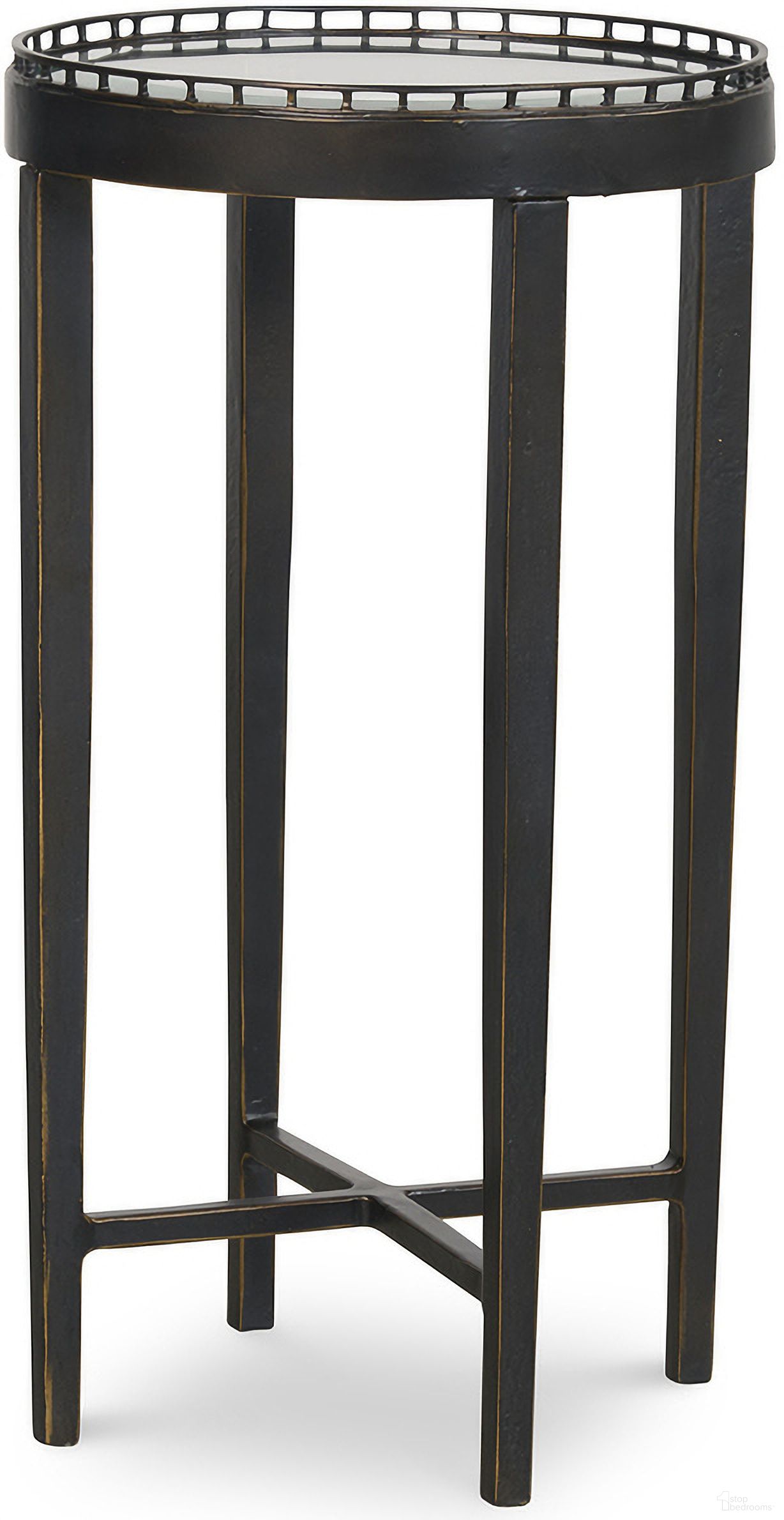 The appearance of Logan Round Drink Table In Bronze designed by Century Furniture in the modern / contemporary interior design. This bronze piece of furniture  was selected by 1StopBedrooms from Details Occasional Collection to add a touch of cosiness and style into your home. Sku: CSB-102-10. Material: Metal.