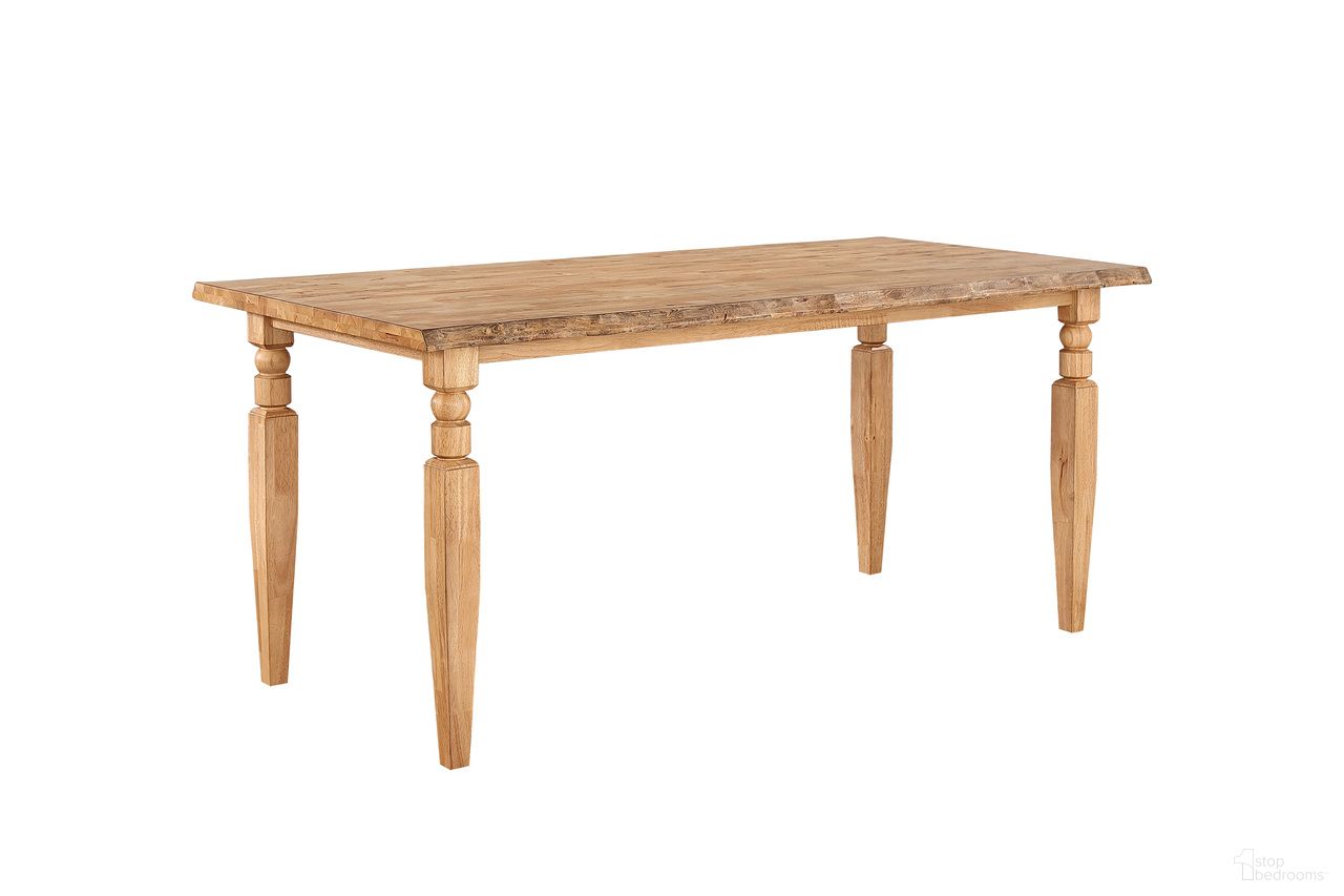 The appearance of Logan's Edge Counter Height Dining Table with Live Edge In Natural designed by ECI in the rustic / southwestern interior design. This natural piece of furniture was selected by 1StopBedrooms from Logan's Edge Collection to add a touch of cosiness and style into your home. Sku: 1457-55-CLT. Table Base Style: Legs. Table Top Shape: Rectangular. Size: 78" x 38". Material: Hardwood.
