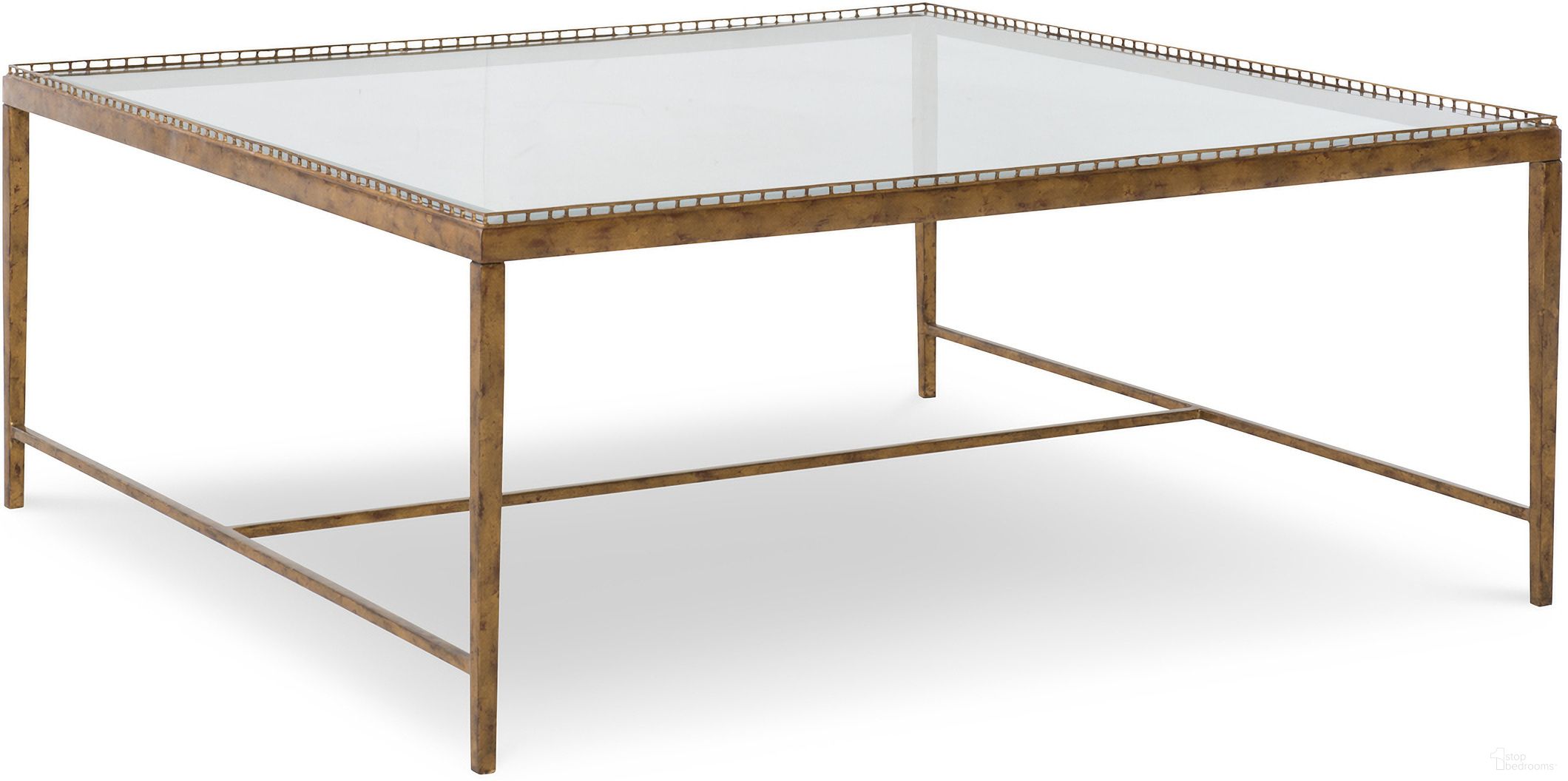 The appearance of Logan Square Cocktail Table In Gold designed by Century Furniture in the modern / contemporary interior design. This gold piece of furniture  was selected by 1StopBedrooms from Details Occasional Collection to add a touch of cosiness and style into your home. Sku: CSA-102-11. Material: Tempered Glass.