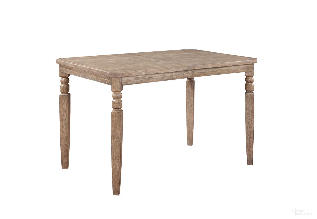 The appearance of Logans Point 36 Inch Counter Height Leg Dining Table In Gray designed by ECI in the transitional interior design. This gray piece of furniture  was selected by 1StopBedrooms from Logans Point Collection to add a touch of cosiness and style into your home. Sku: 1600-99-CLT. Table Base Style: Legs. Table Top Shape: Rectangular. Size: 60" x 38". Material: Solid Hardwood & Veneers.