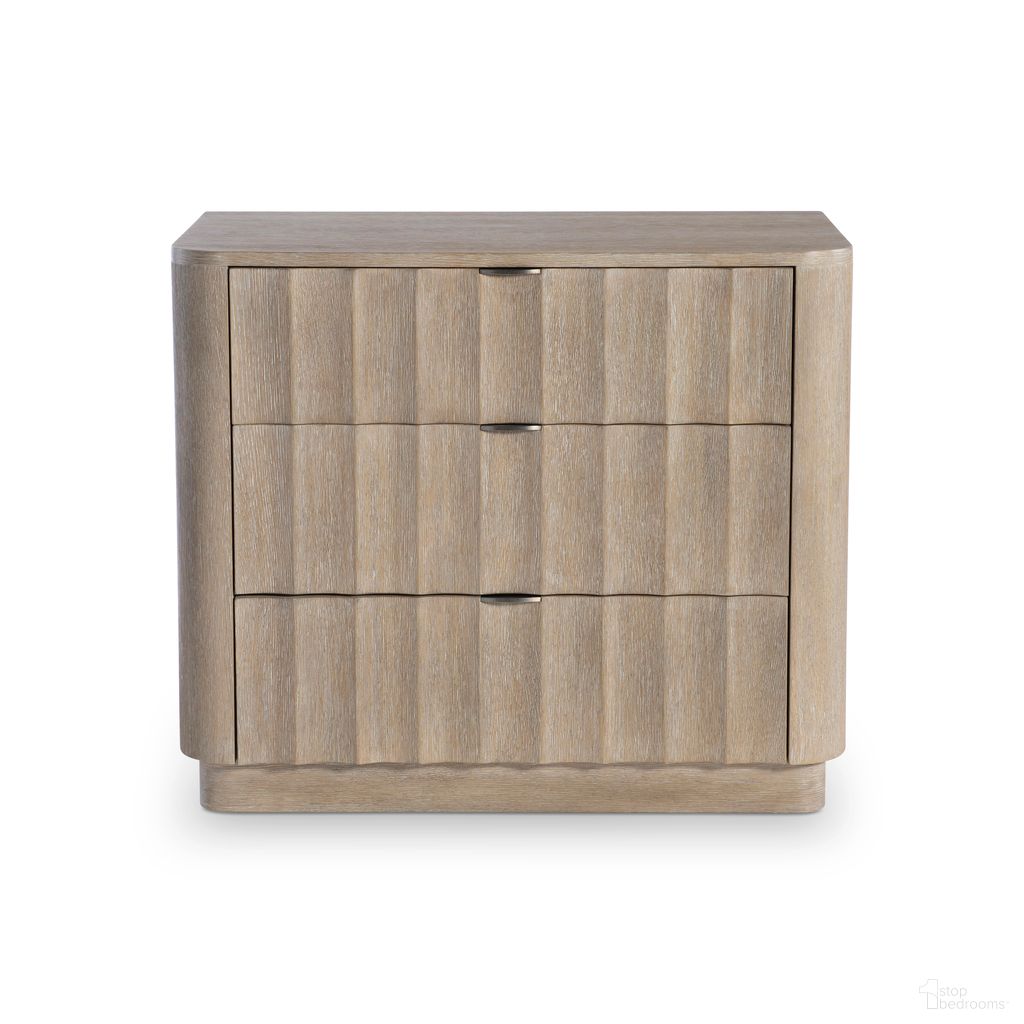 The appearance of Loggia 3-Drawer Nightstand In Brown designed by Bernhardt in the modern / contemporary interior design. This brown piece of furniture was selected by 1StopBedrooms from Loggia Collection to add a touch of cosiness and style into your home. Sku: 345233. Material: Wood.
