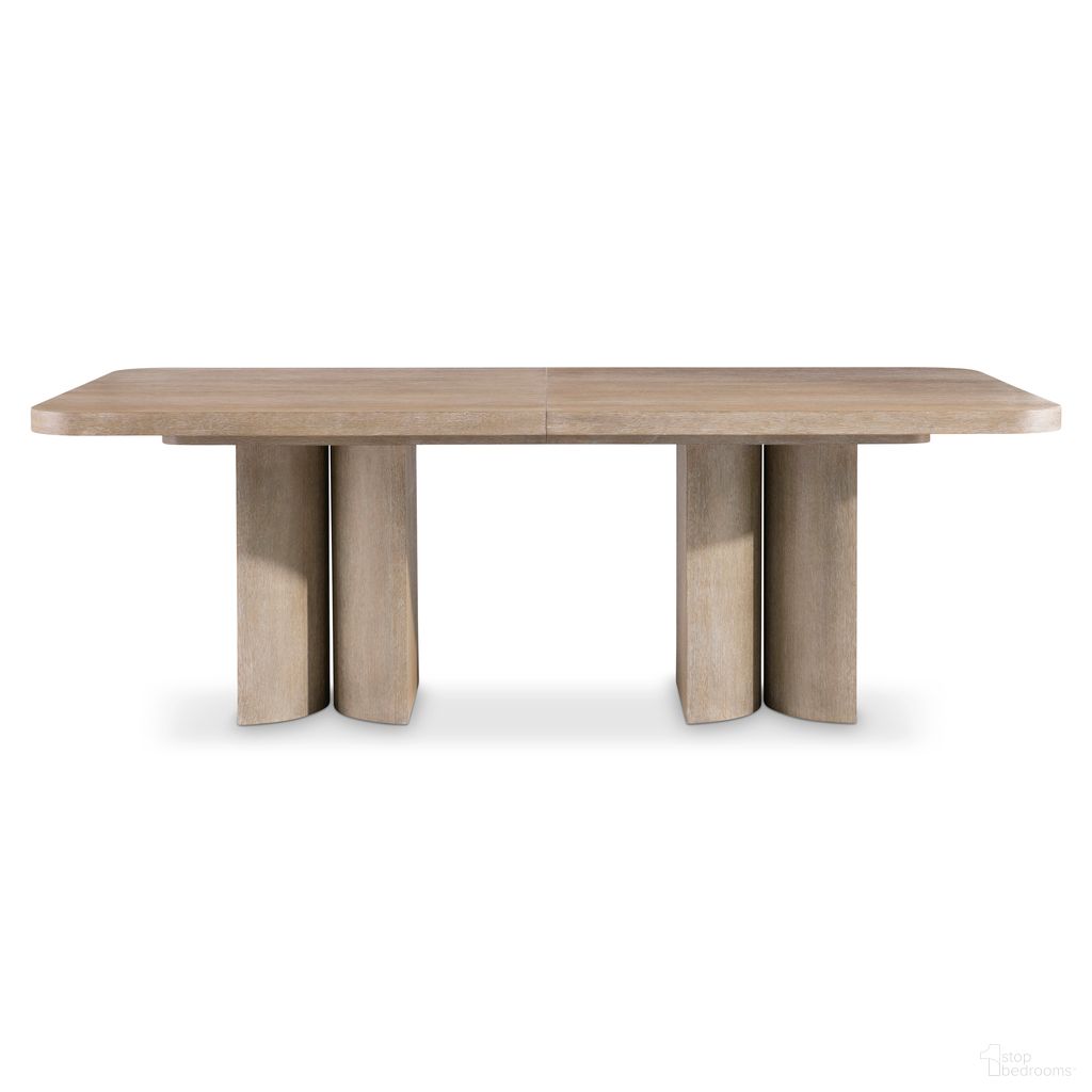 The appearance of Loggia Dining Table In Brown designed by Bernhardt in the modern / contemporary interior design. This brown piece of furniture was selected by 1StopBedrooms from Loggia Collection to add a touch of cosiness and style into your home. Sku: 345245;345246. Table Base Style: Double Pedestal. Material: Wood. Table Top Shape: Rectangular. Size: 46" x 88".