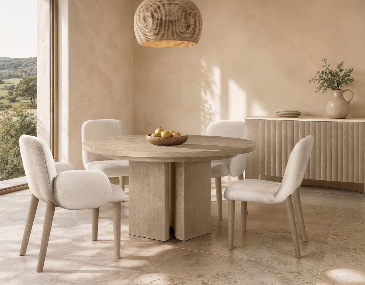 Loggia Round Dining Room Set In Brown