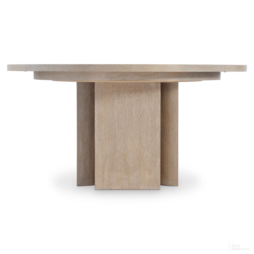 The appearance of Loggia Round Dining Table In Brown designed by Bernhardt in the modern / contemporary interior design. This brown piece of furniture was selected by 1StopBedrooms from Loggia Collection to add a touch of cosiness and style into your home. Sku: 345275;345276. Table Base Style: Pedestal. Table Top Shape: Round. Material: Wood. Size: 60".