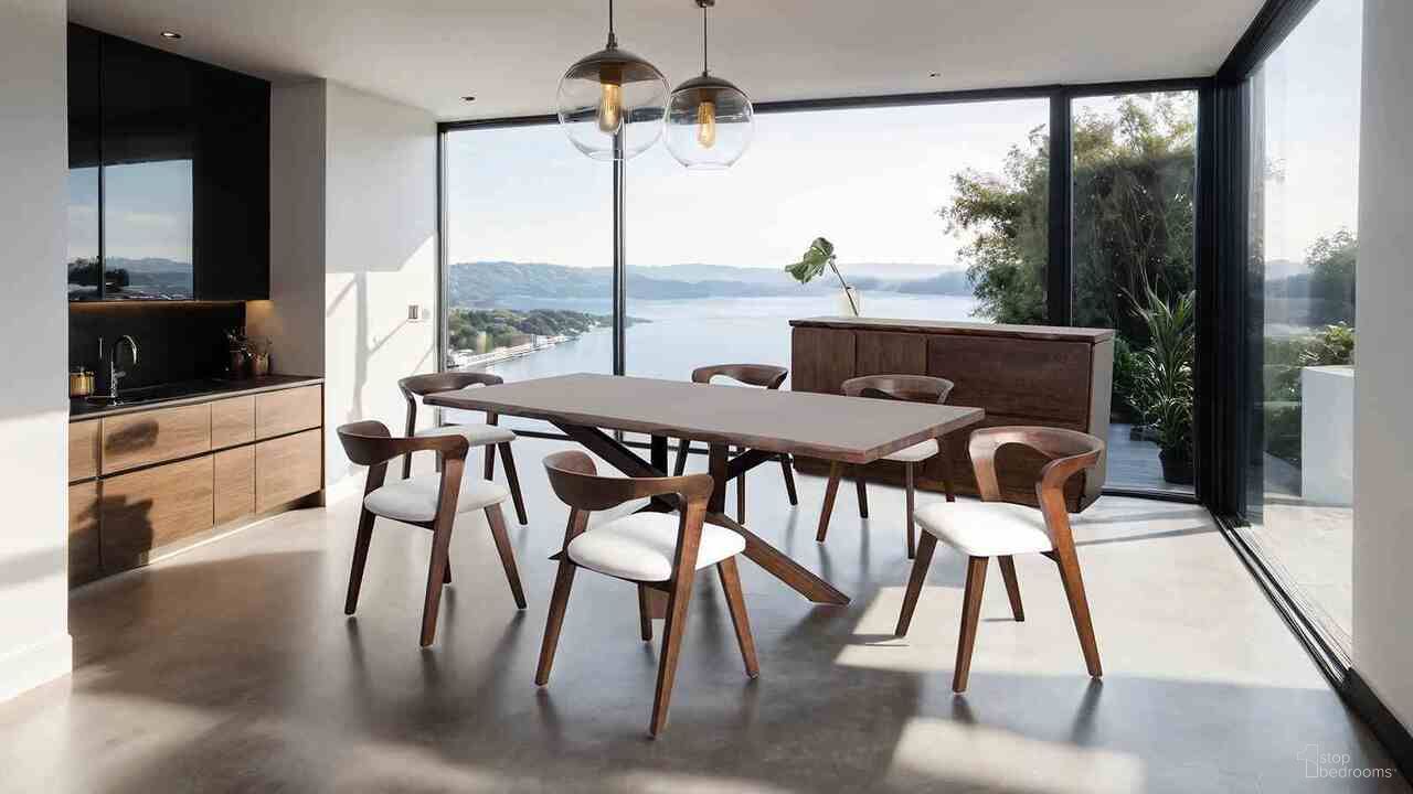 The appearance of Logstor Dining Room Set In Rich Walnut designed by Furniture of America in the transitional interior design. This rich walnut piece of furniture was selected by 1StopBedrooms from Logstor Collection to add a touch of cosiness and style into your home. Sku: FM30002WN-T;FM30002WN-SC-2PK. Material: Fabric. Table Top Shape: Rectangular. Size: 38" x 71".