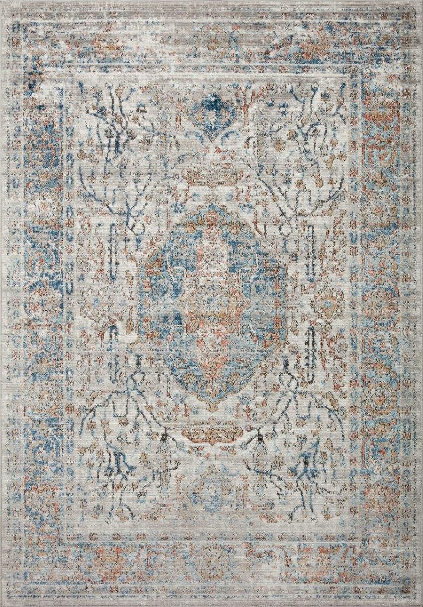 Loloi II Bianca Stone and Multi 18" x 18" Sample Rug