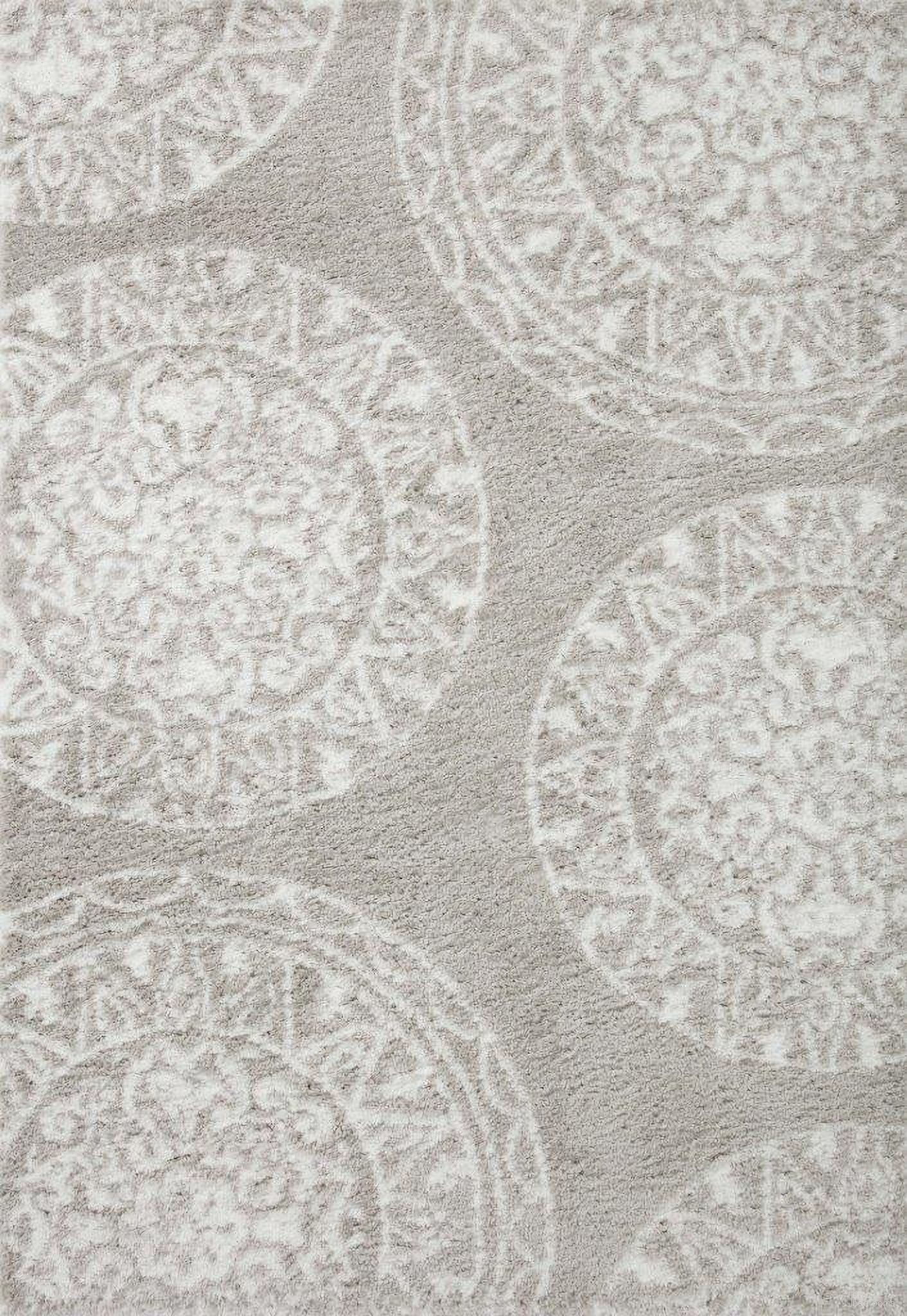 Loloi II Bliss Shag Grey and White 18" x 18" Sample Rug BLISBLS-06GYWH160S