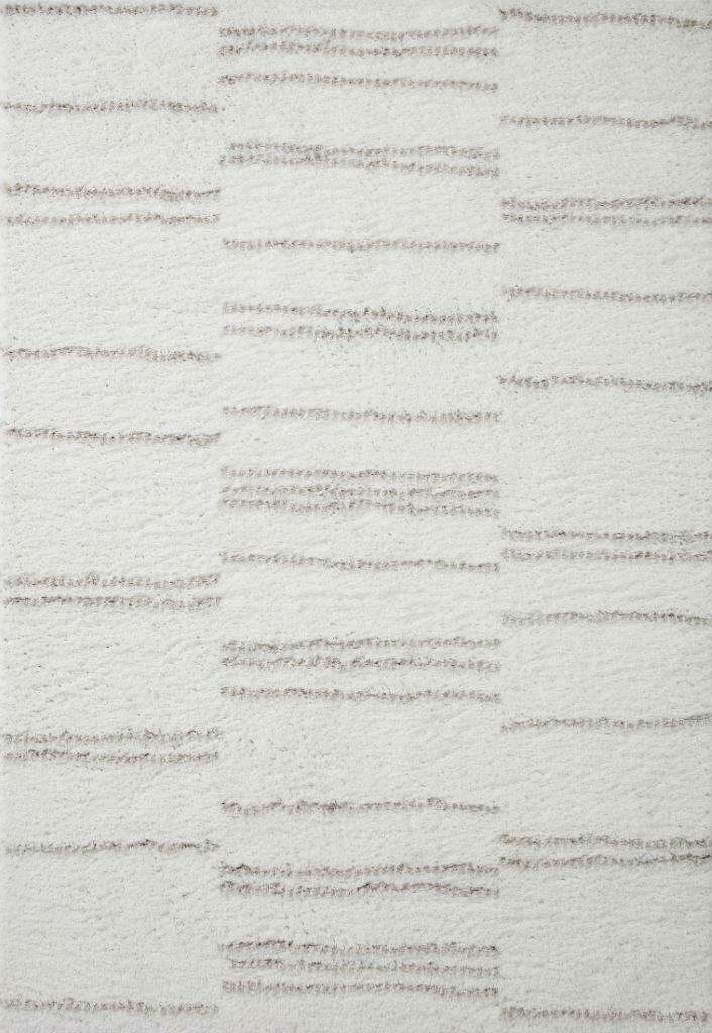 Loloi II Bliss Shag White and Grey 18" x 18" Sample Rug