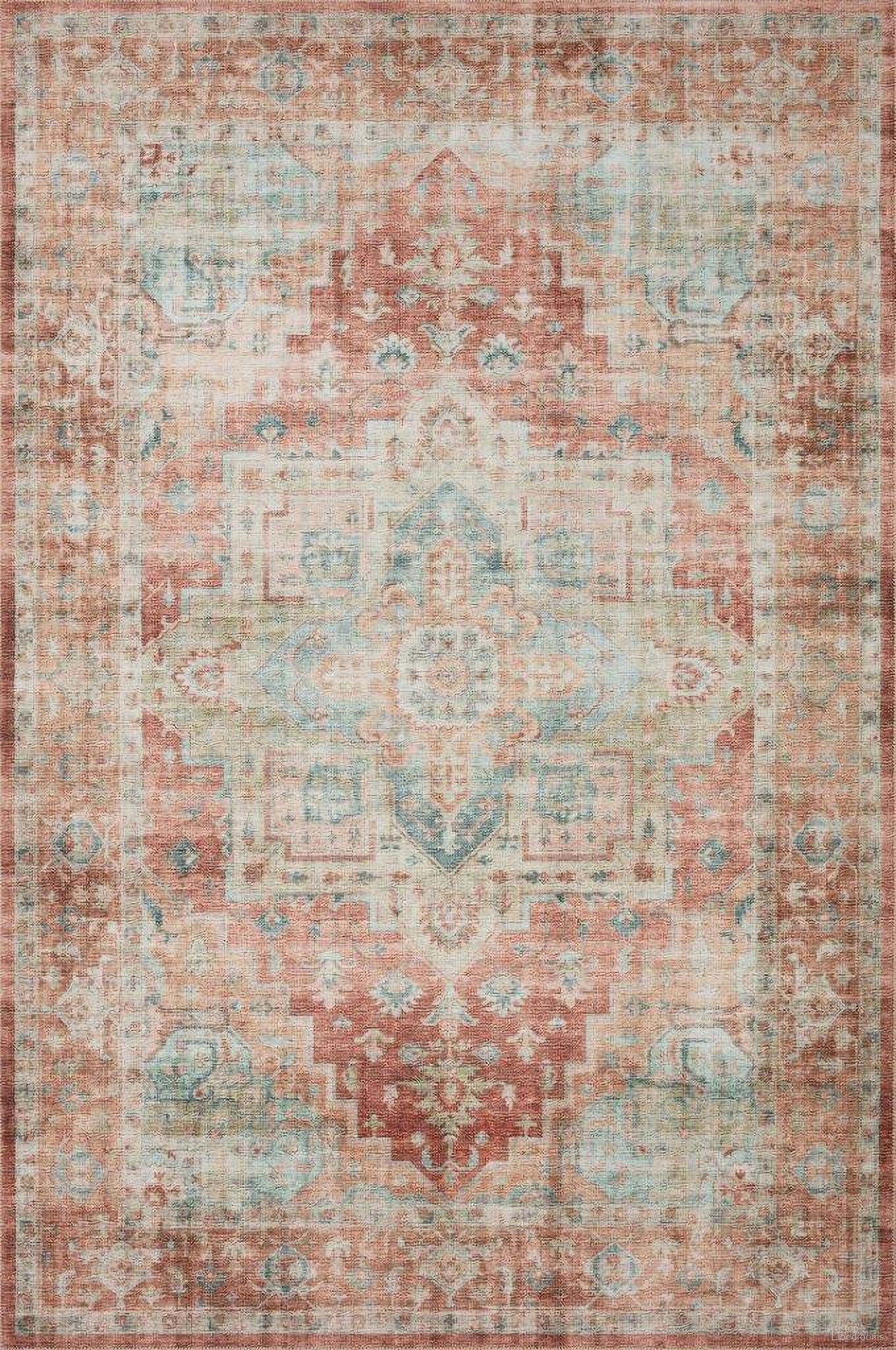 The appearance of Loloi II Heidi Terracotta and Aqua 18" x 18" Sample Rug designed by Loloi Rugs in the traditional interior design. This aqua piece of furniture  was selected by 1StopBedrooms from Heidi Collection to add a touch of cosiness and style into your home. Sku: HEIDHEI-01TCAQ160S. Material: Polyester.