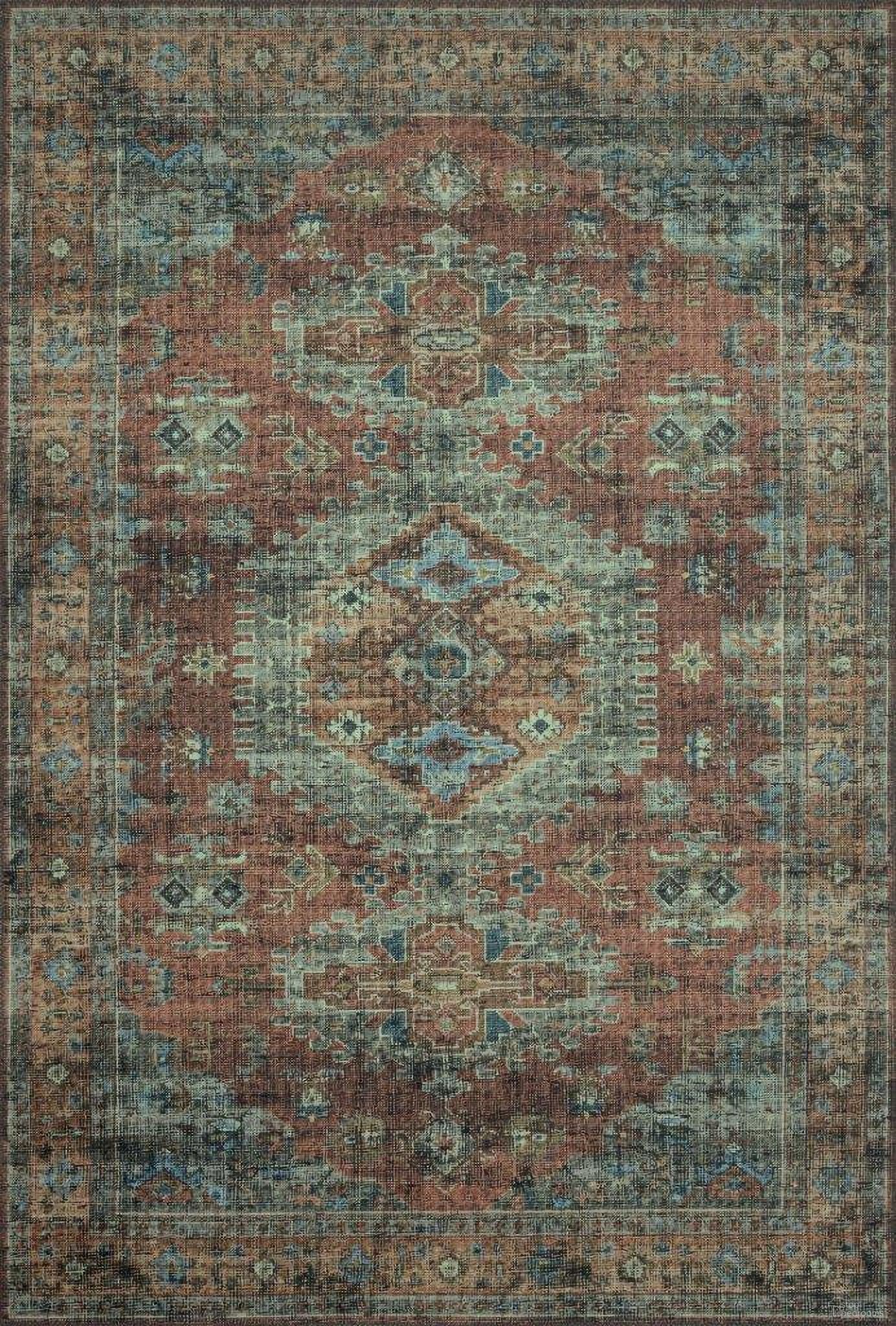 The appearance of Loloi II Skye Terracotta and Sky 8' x 8' Round Area Rug designed by Loloi Rugs in the traditional interior design. This terracotta and sky piece of furniture was selected by 1StopBedrooms from Skye Collection to add a touch of cosiness and style into your home. Sku: SKYESKY-07TCSC800R. Material: Polyester.