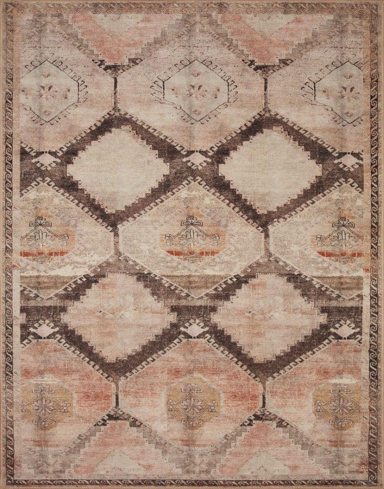 Loloi II Wynter Graphite and Blush 3'-6" x 5'-6" Accent Rug