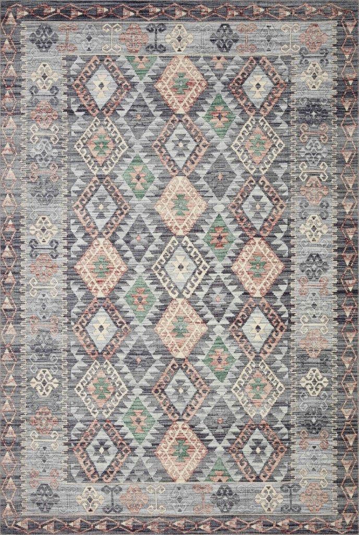 Loloi II Zion Grey and Multi 18" x 18" Sample Rug