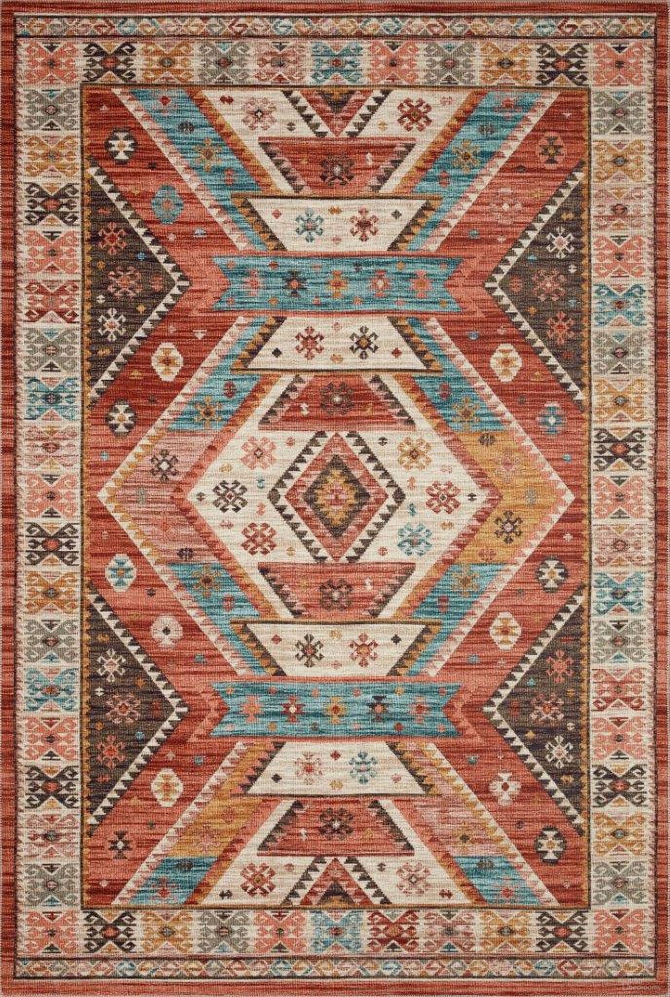 Loloi II Zion Red and Multi 5'-0" x 7'-6" Area Rug