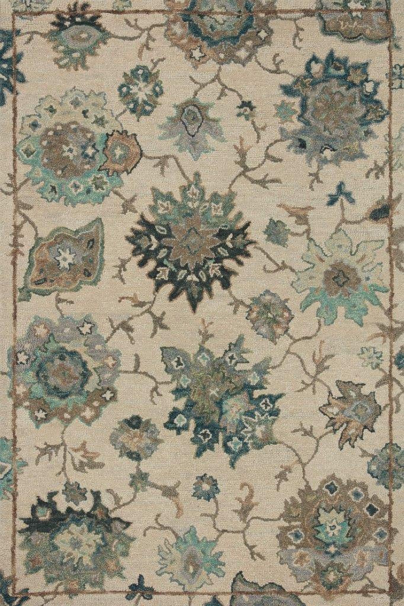 Loloi Padma Ivory and Blue 2'-0" x 5'-0" Accent Rug
