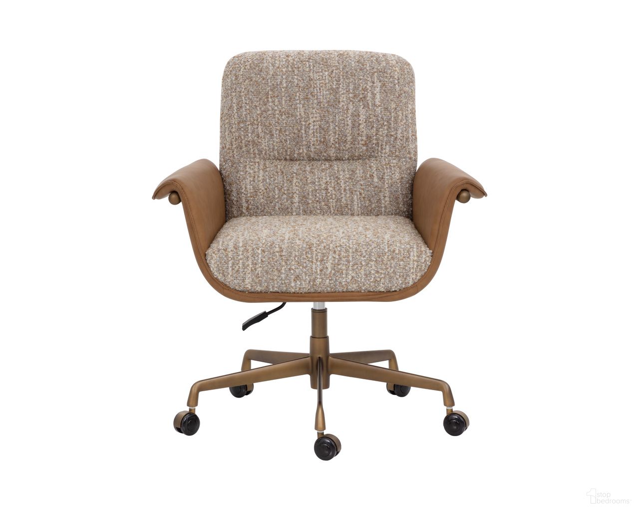 Lomax Office Chair In Holden Dusty Greige and Milliken Cognac