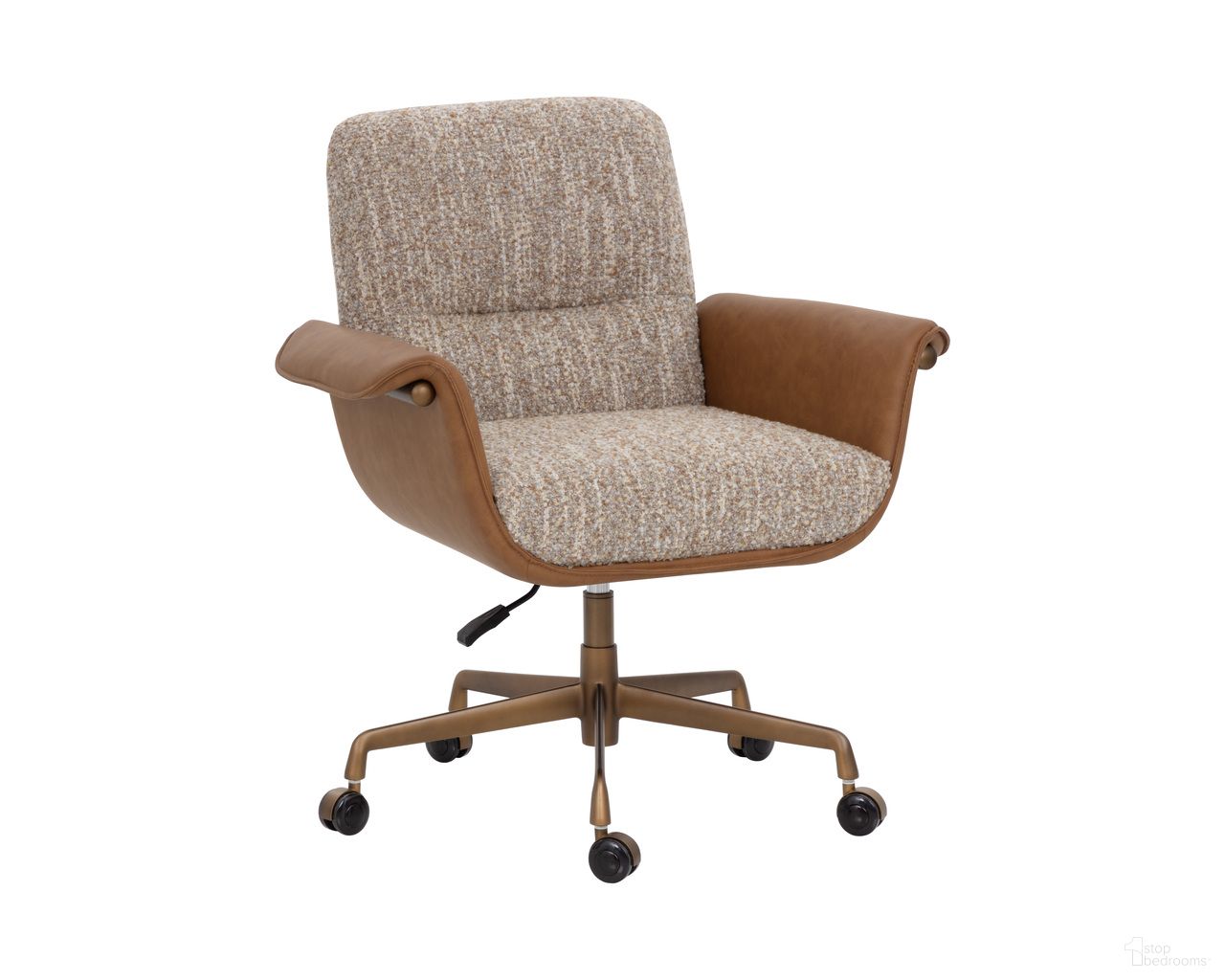 Lomax Office Chair In Holden Dusty Greige and Milliken Cognac