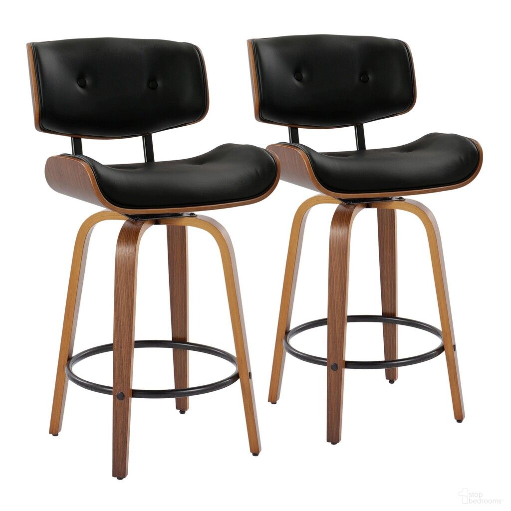 The appearance of Lombardi 26 Inch Fixed Height Counter Stool Set of 2 In Black Walnut designed by Lumisource in the transitional interior design. This black walnut piece of furniture  was selected by 1StopBedrooms from Lombardi Collection to add a touch of cosiness and style into your home. Sku: B26-LMBPU-GRTZQ2 WLWLBK2. Material: Wood.