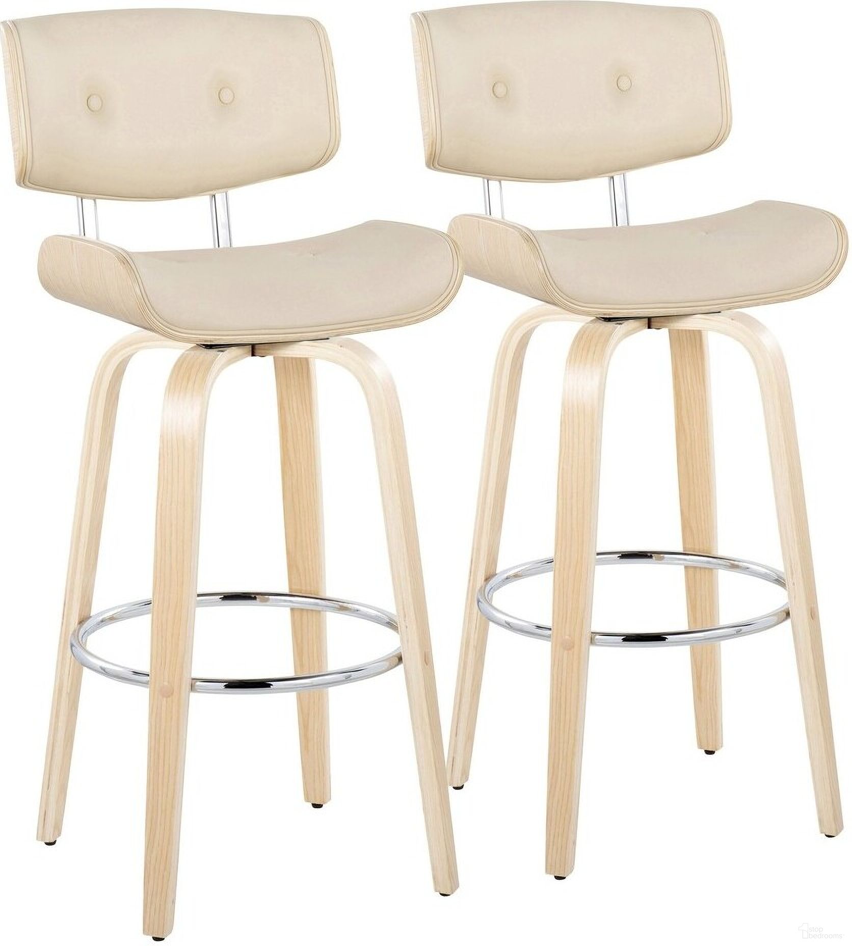 The appearance of Lombardi 30 Inch Fixed Height Barstool Set of 2 In Natural and Cream designed by Lumisource in the transitional interior design. This natural/cream piece of furniture was selected by 1StopBedrooms from Lombardi Collection to add a touch of cosiness and style into your home. Sku: B30-LMBPU-GRTZR2 NANACR2. Material: Wood.