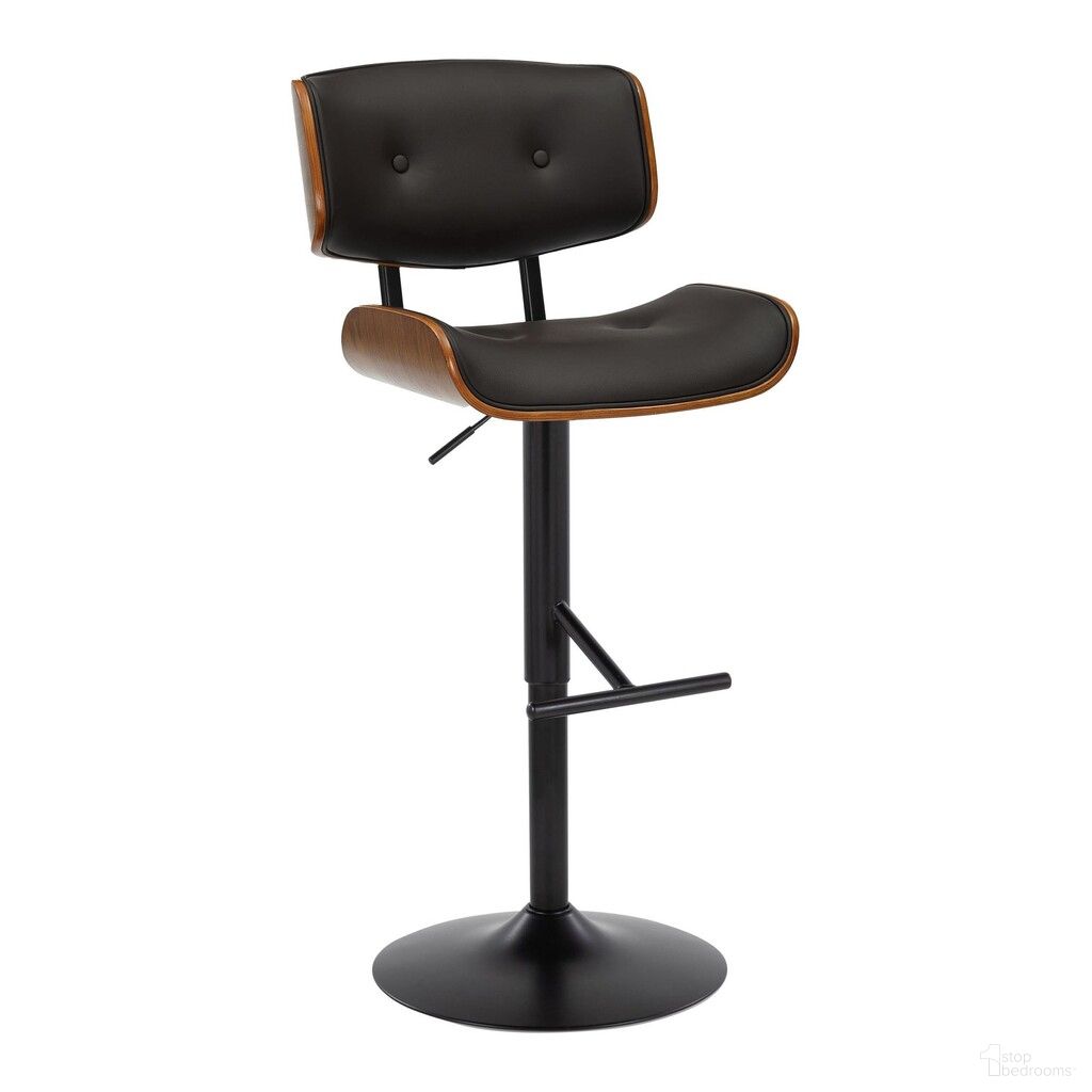 The appearance of Lombardi Adjustable Barstool In Walnut and Espresso designed by Lumisource in the modern / contemporary interior design. This walnut and espresso piece of furniture was selected by 1StopBedrooms from Lombardi Collection to add a touch of cosiness and style into your home. Sku: BS-LMBPU-ST1 BKWLE1. Material: Bentwood.