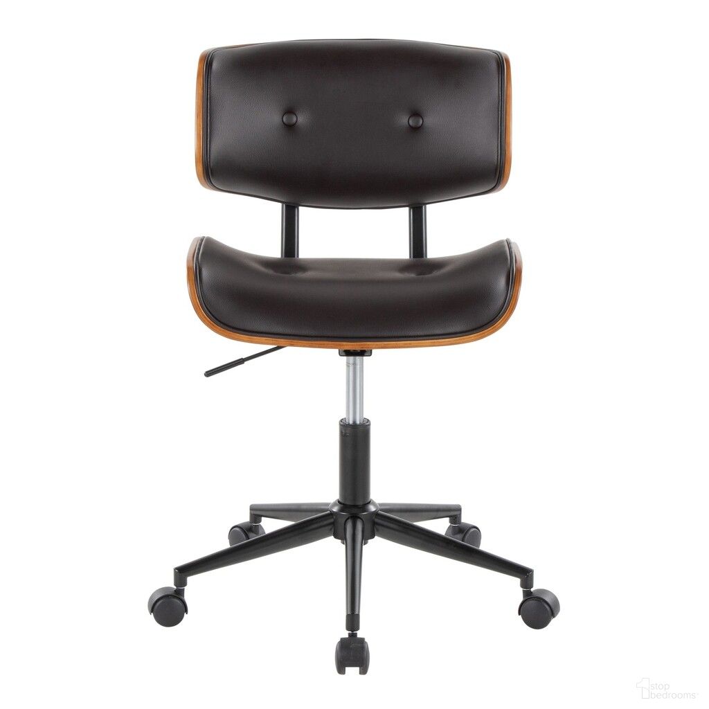 The appearance of Lombardi Office Chair In Walnut and Espresso designed by Lumisource in the modern / contemporary interior design. This walnut and espresso piece of furniture was selected by 1StopBedrooms from Lombardi Collection to add a touch of cosiness and style into your home. Sku: OC-JY-LMB WLE. Material: Faux Leather.