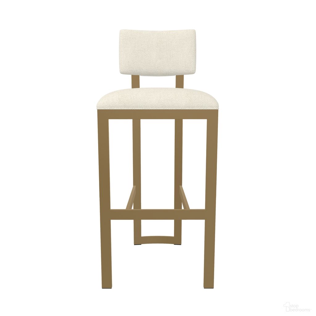 The appearance of London 26 Inch Counter Height Stool In Milky Gold and Italian Cream designed by Wesley Allen in the modern / contemporary interior design. This milky gold/italian cream piece of furniture  was selected by 1StopBedrooms from London Collection to add a touch of cosiness and style into your home. Sku: B258H26-XS-OGD-FIV. Material: Metal.