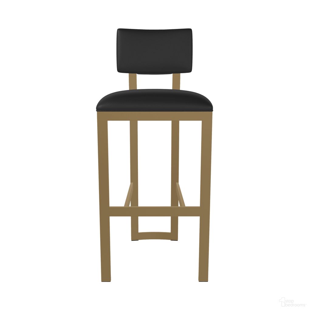 The appearance of London 26 Inch Counter Height Stool In Milky Gold and Licorice Black designed by Wesley Allen in the modern / contemporary interior design. This milky gold/licorice black piece of furniture  was selected by 1StopBedrooms from London Collection to add a touch of cosiness and style into your home. Sku: B258H26-XS-OGD-DBLK. Material: Metal.